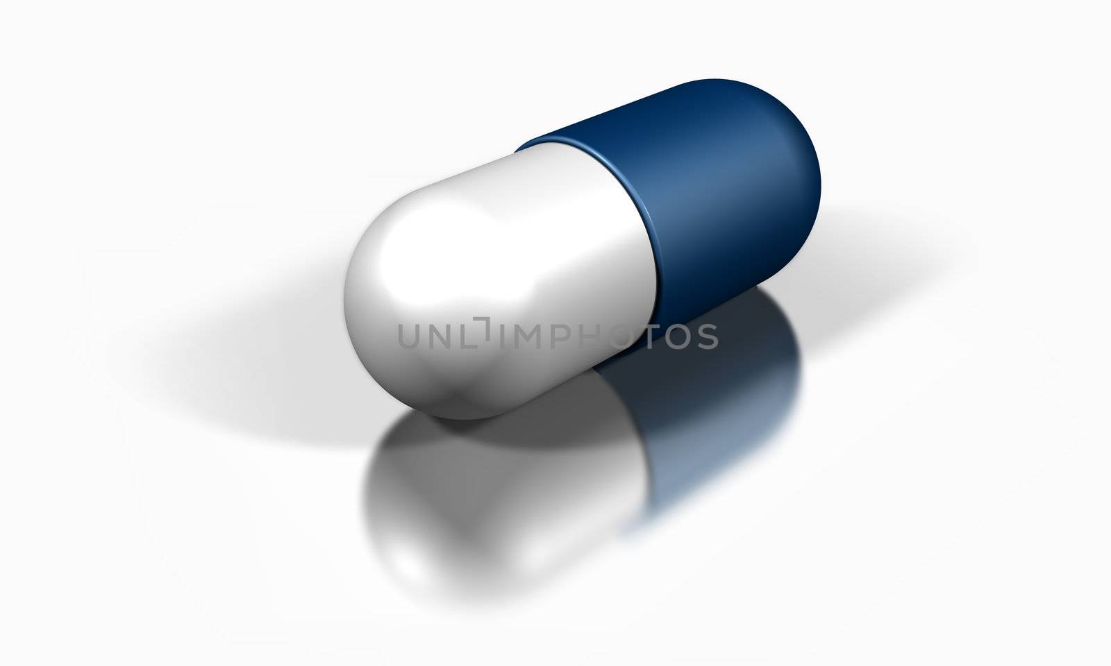 White and blue capsule - 3d medical concept