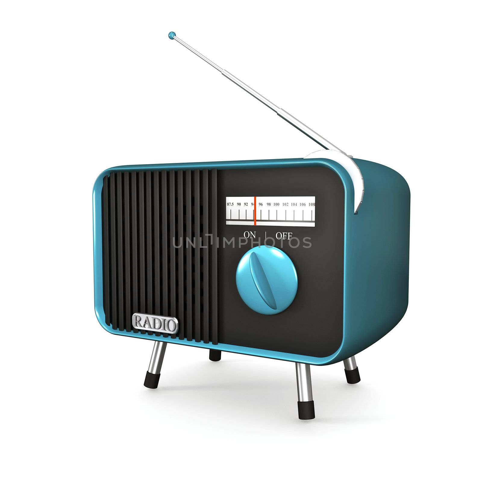 Turquoise retro radio by magraphics