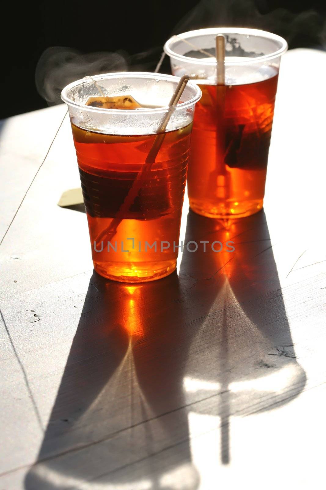 Red Hot Tea in Glass and Shade