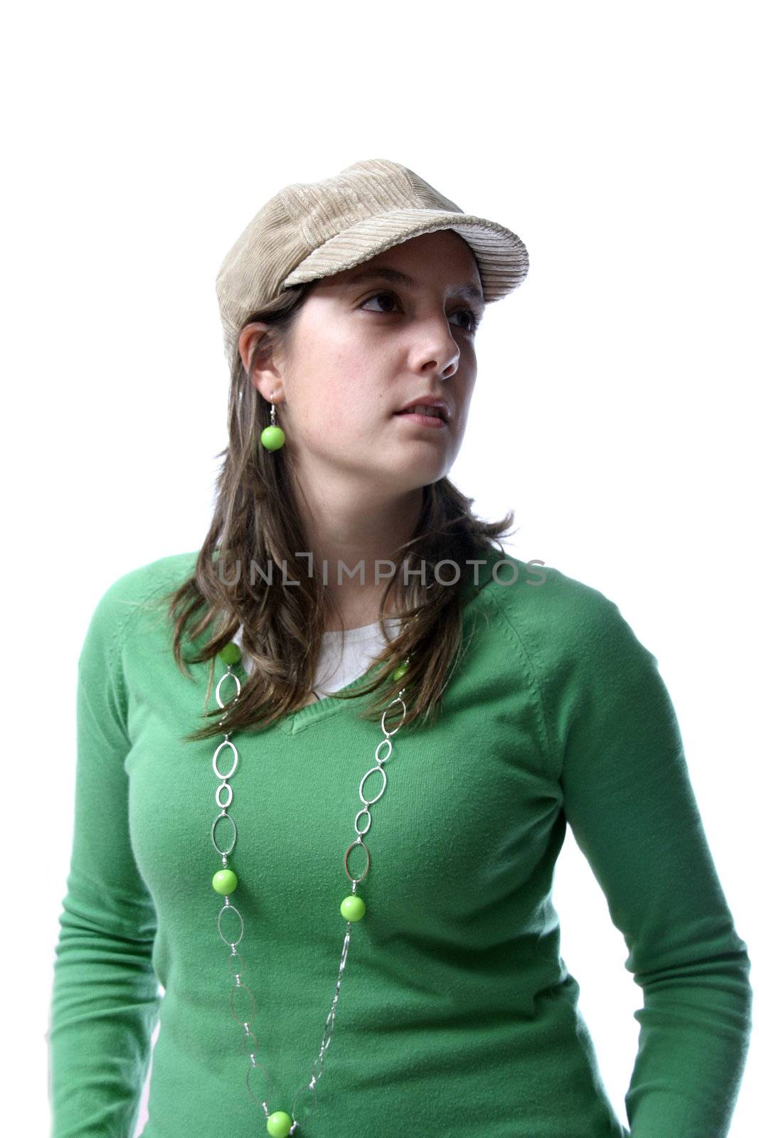 fashion girl over white background