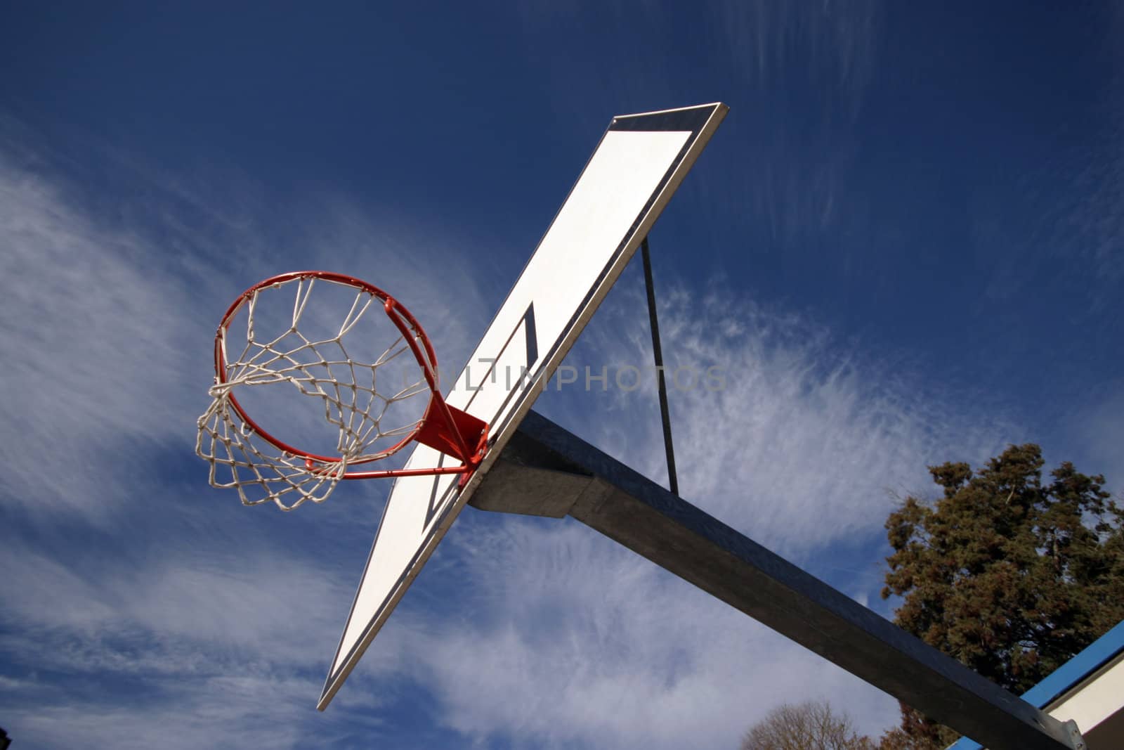 basketball board against blue sky