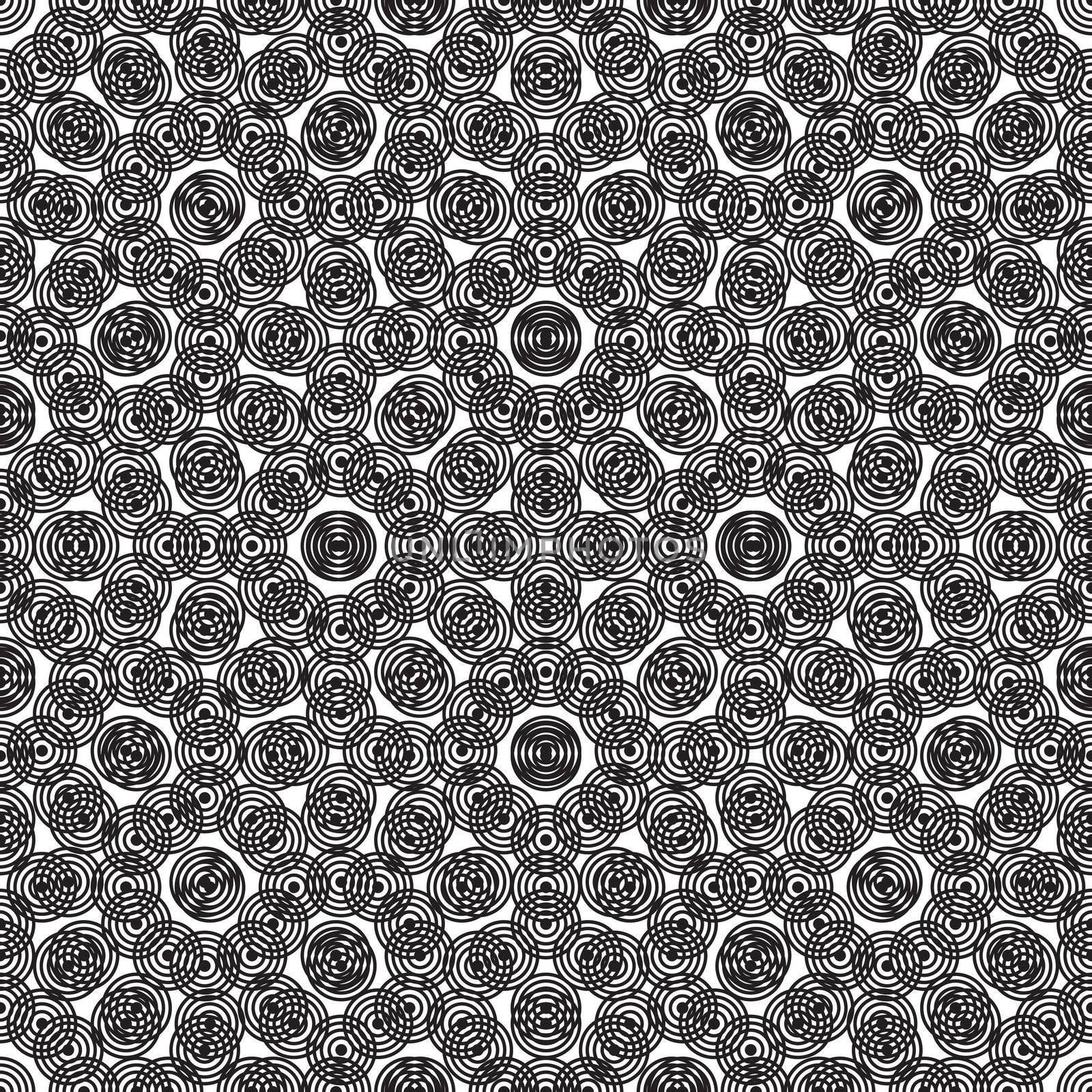 Abstract black and white circular background pattern illustrated