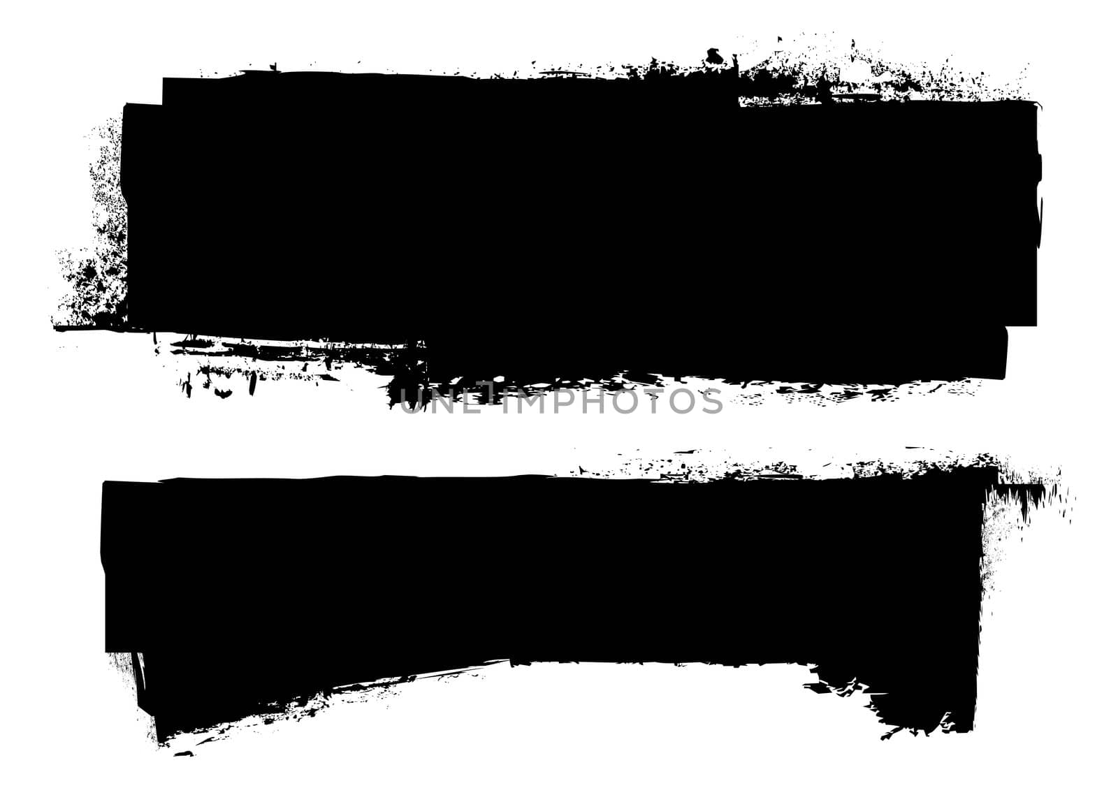 black grunge ink banner with paint roller effect