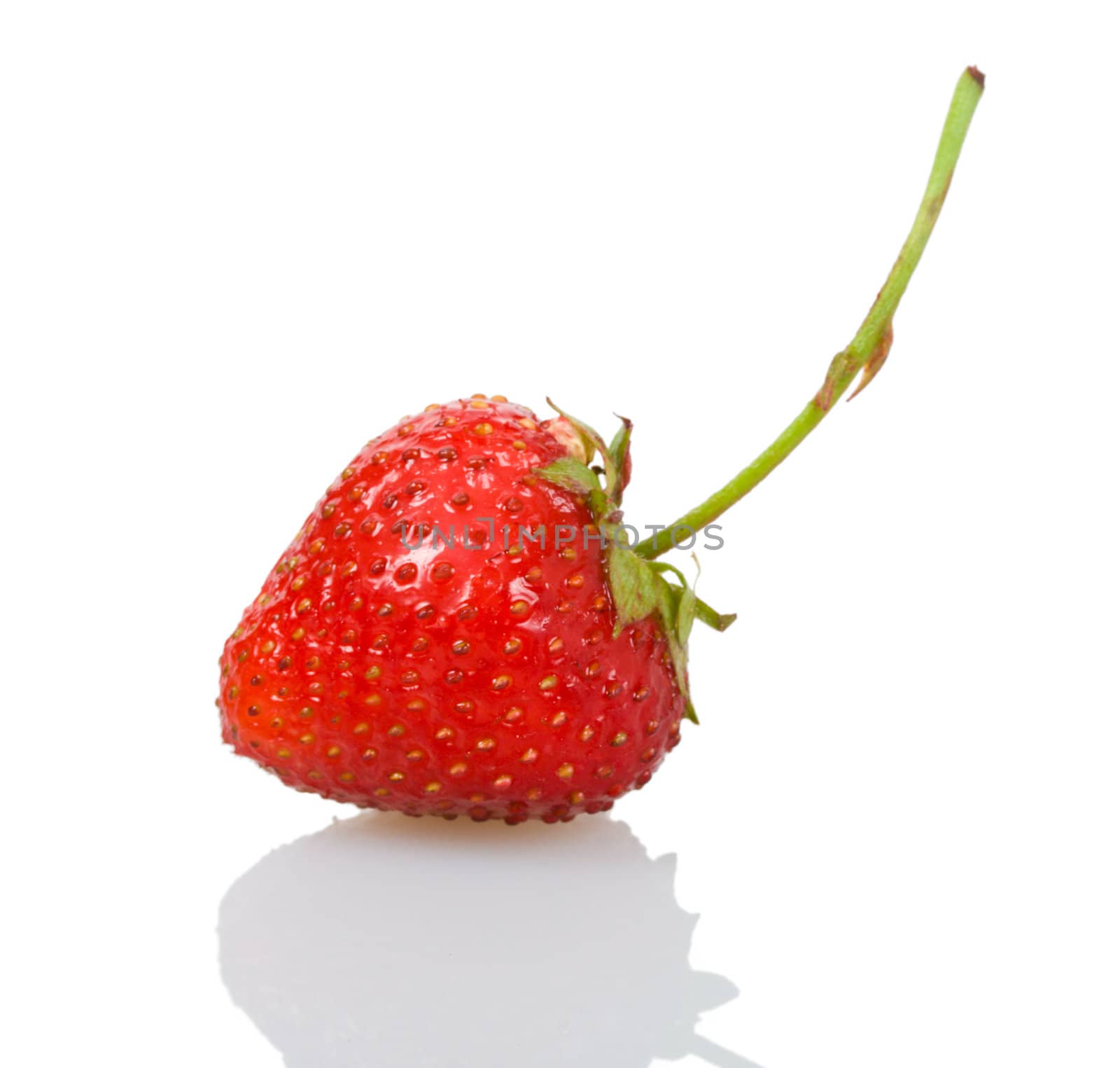 close-up ripe strawberry, isolated on white