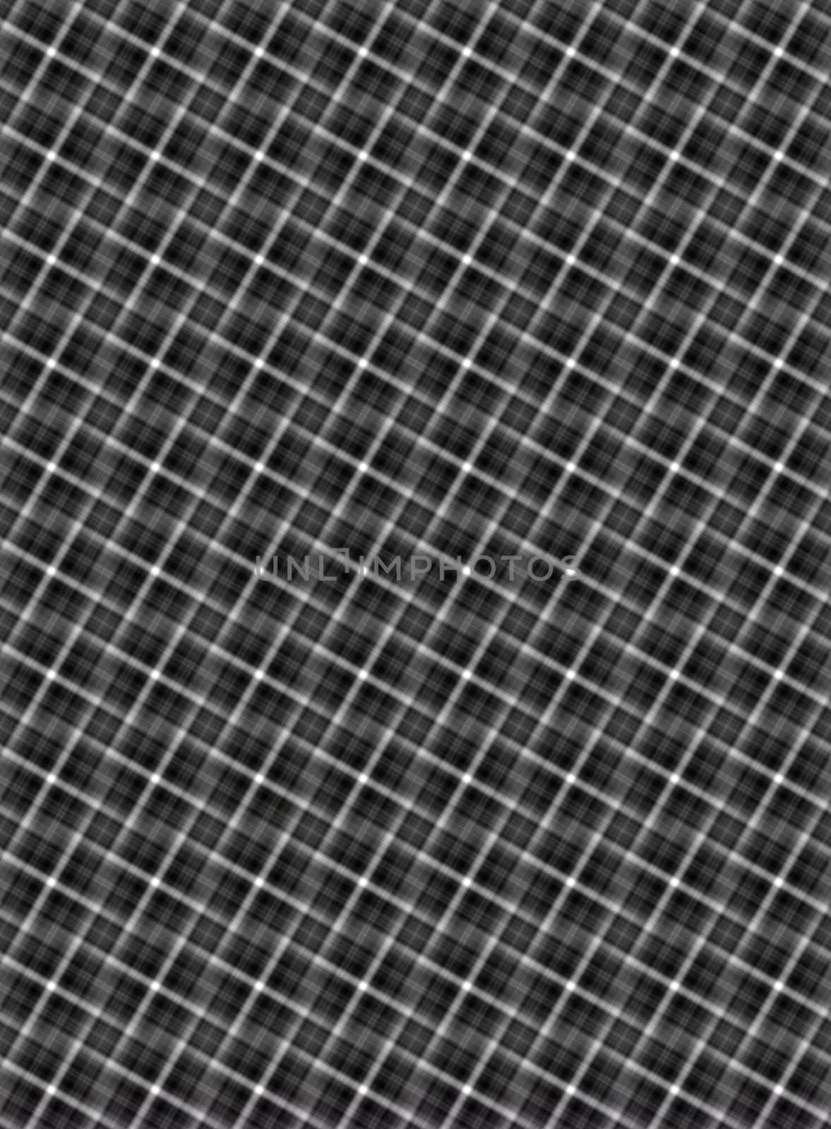 Pattern of diagonal blurred cubes in black and white