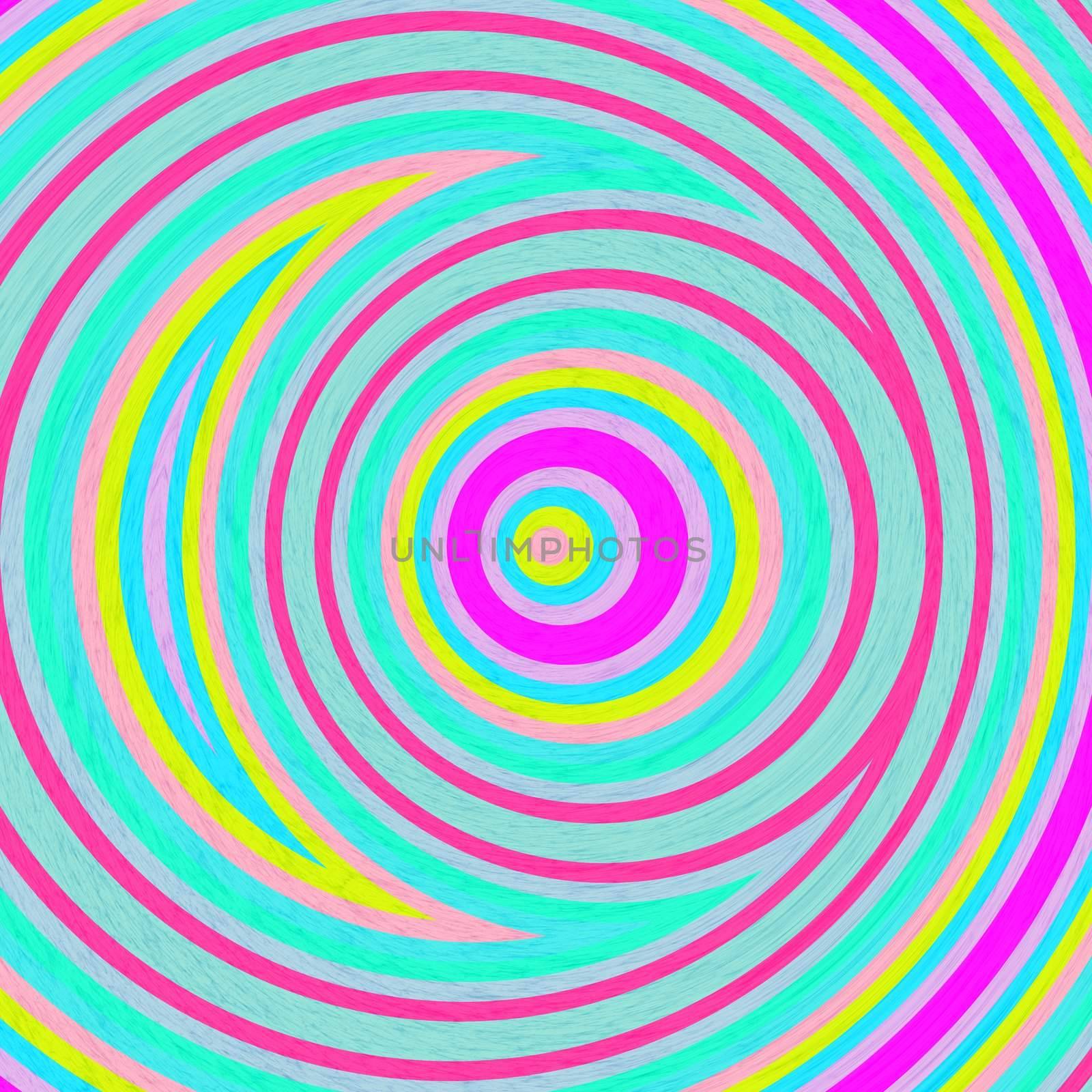 pattern of circle shapes with line texture in bright colors