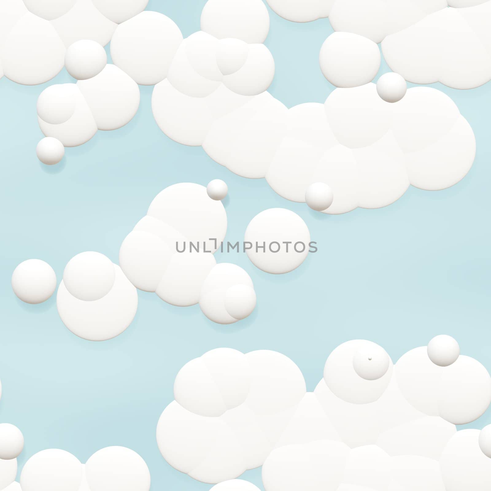 Seamless Cartoon Clouds Background in Sky Blue