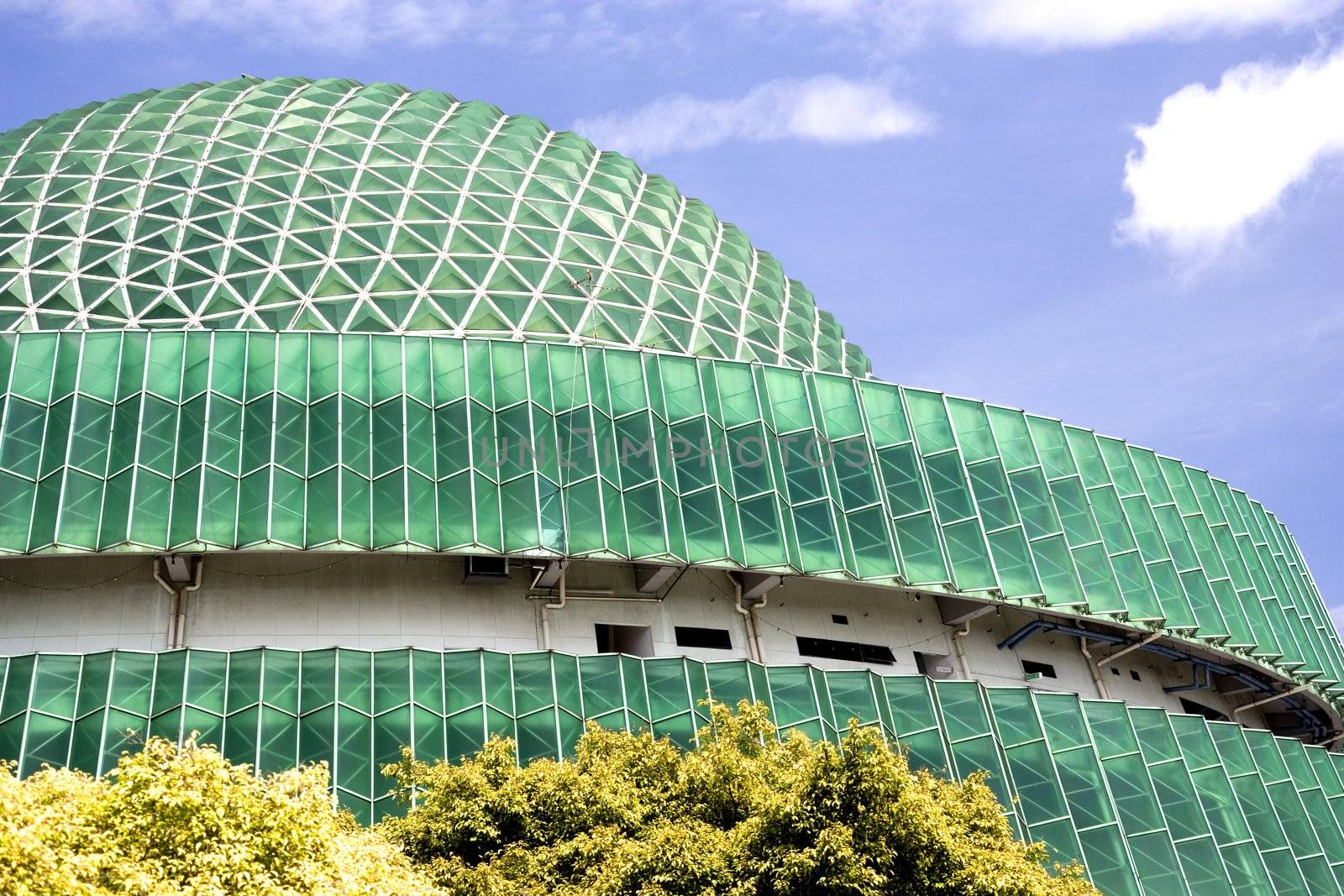 Image of a futuristic looking building in Kuala Lumpur, Malaysia.