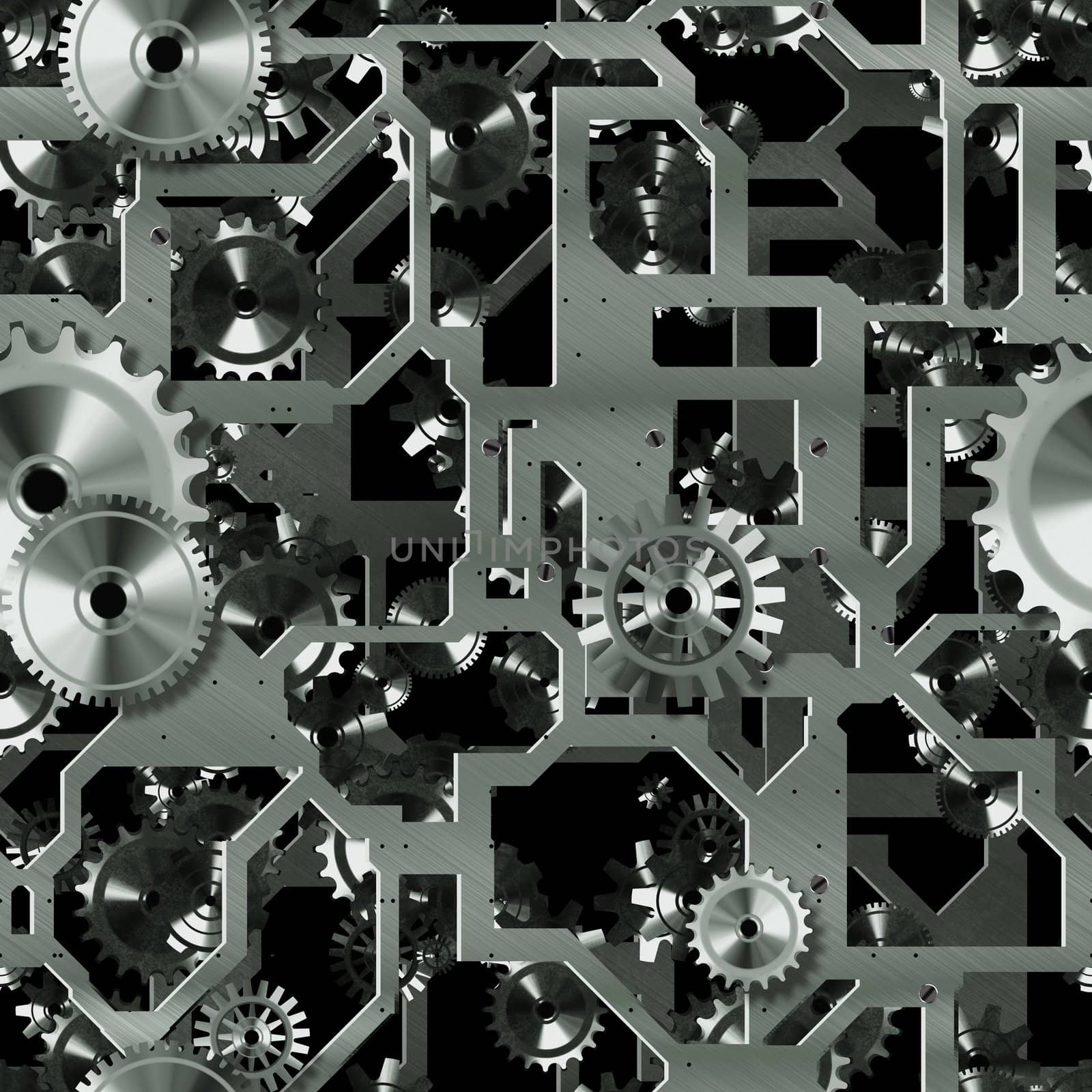 Seamless Mechanical Background with Cogs as Art