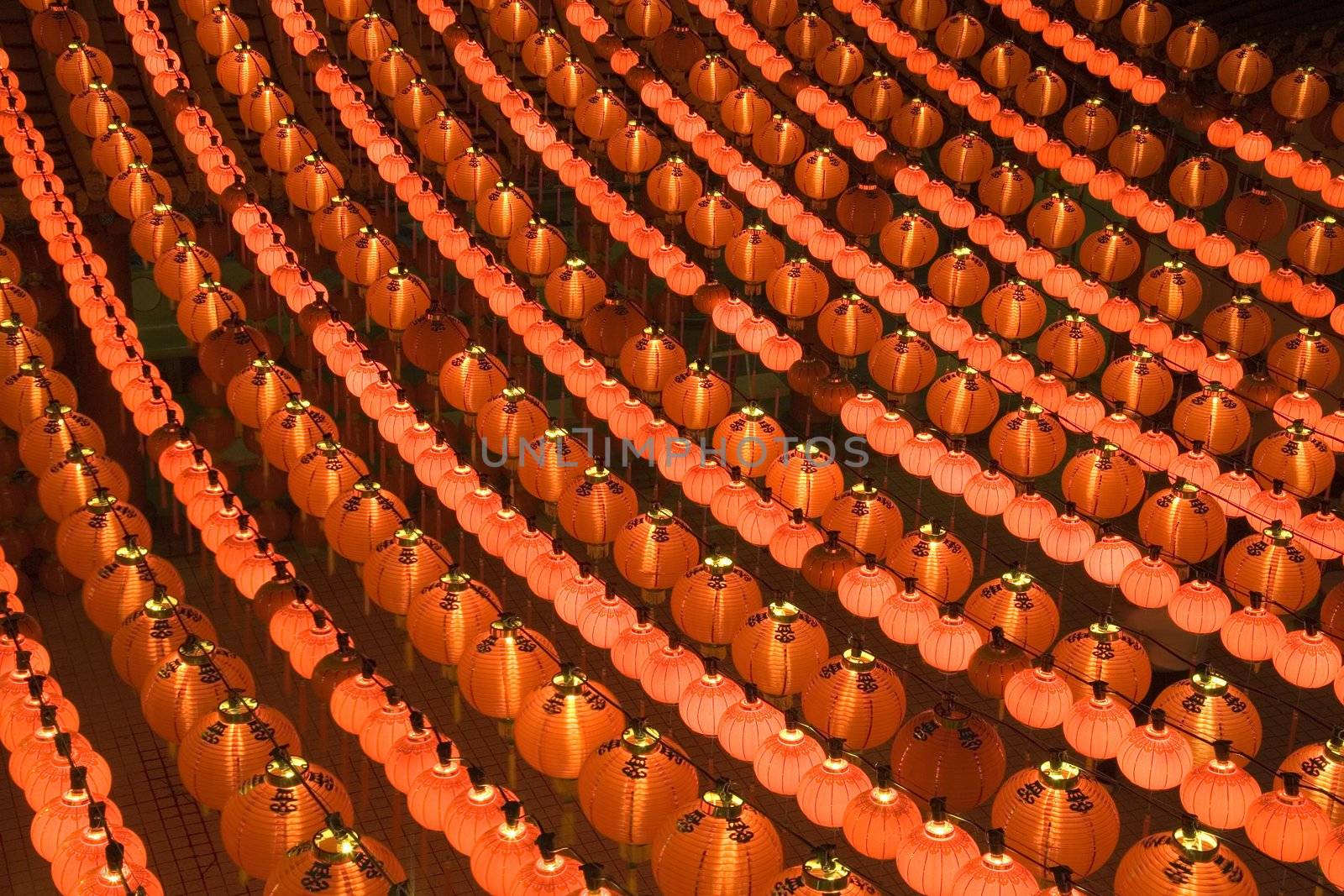 Image of red lanterns at a Chinese temple in Malaysia.