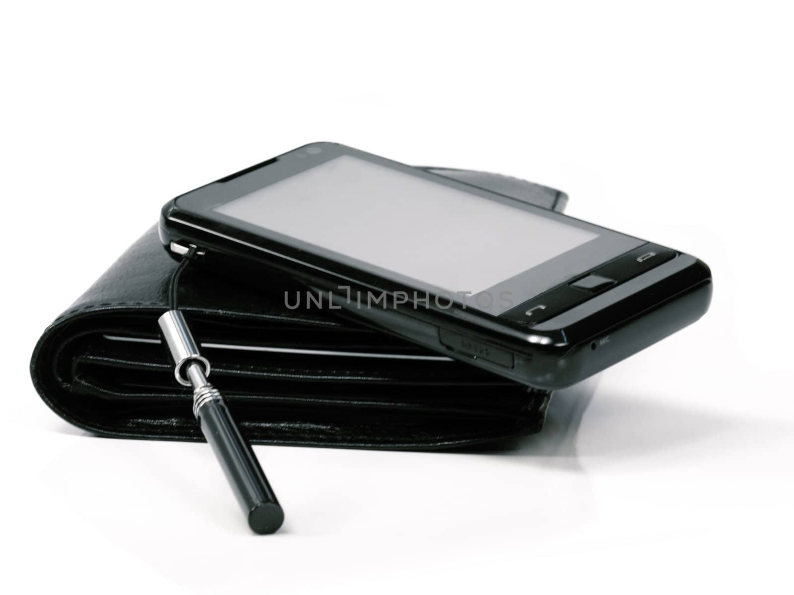 phone and black wallet