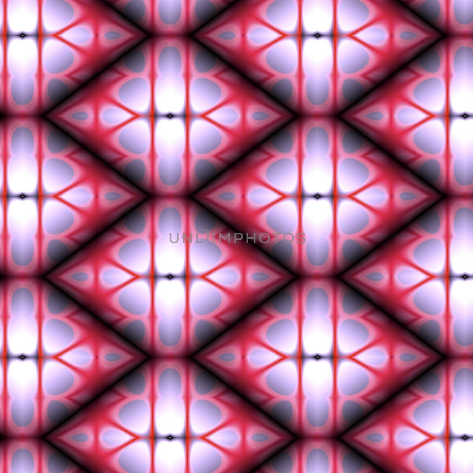 An abstract patterned interlocking diamond shaped tile background done in red and purple.