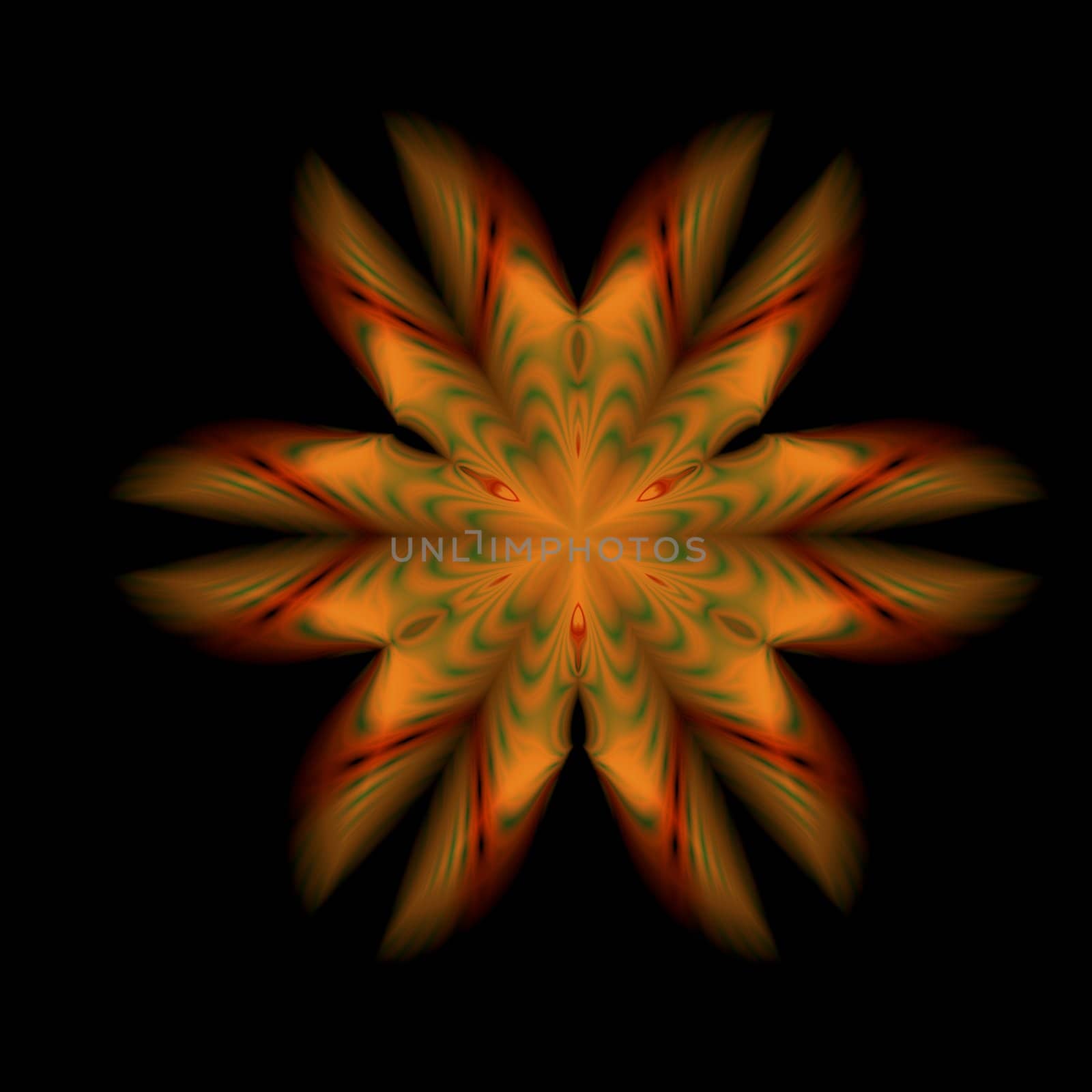 Orange and Green Patterned Star by patballard