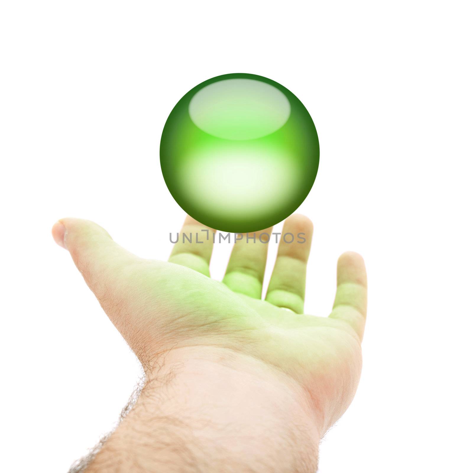 Green Orb Hand by graficallyminded