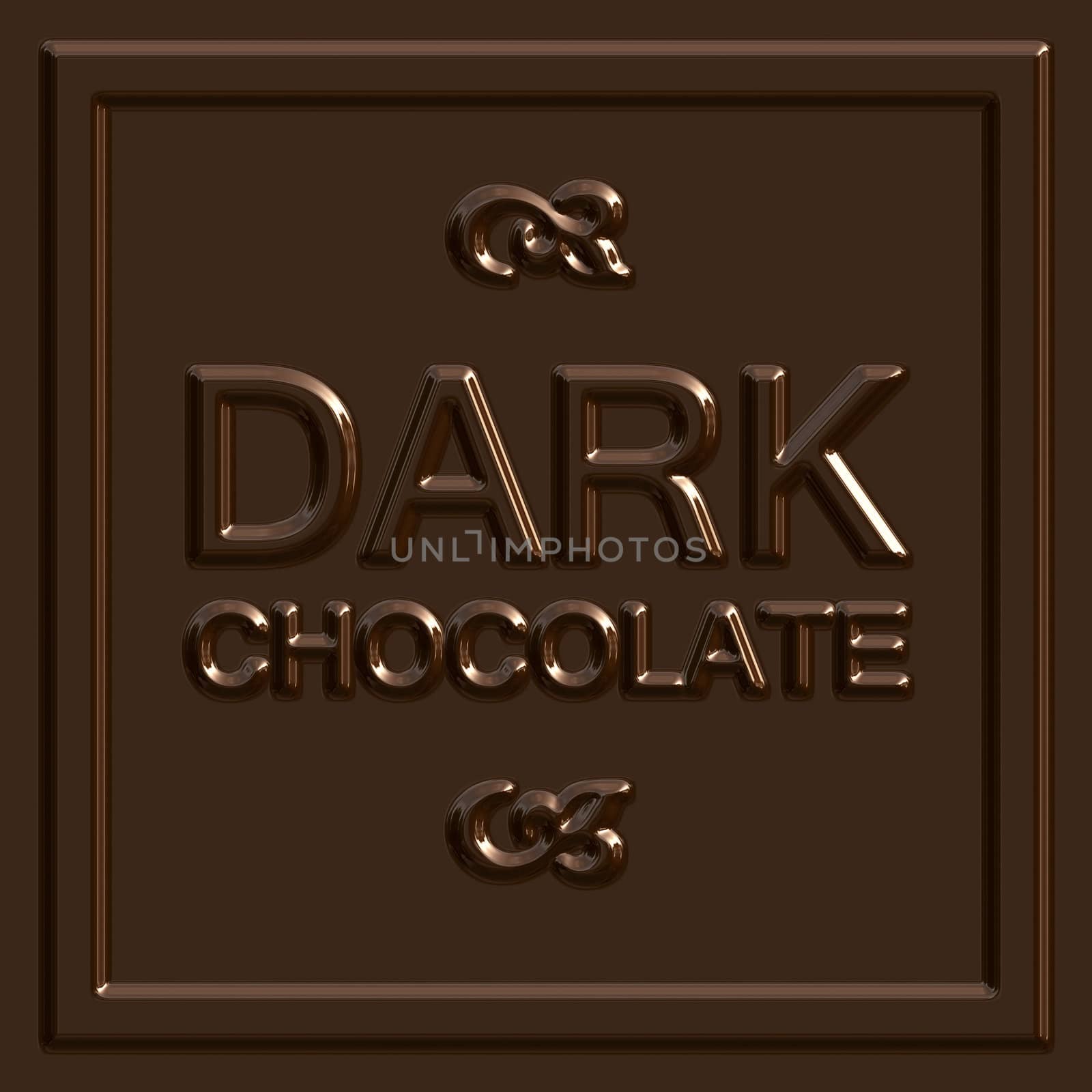 A dark chocolate square that tiles seamlessly as a pattern to make any background or isolated chocolate bar shape that you need.