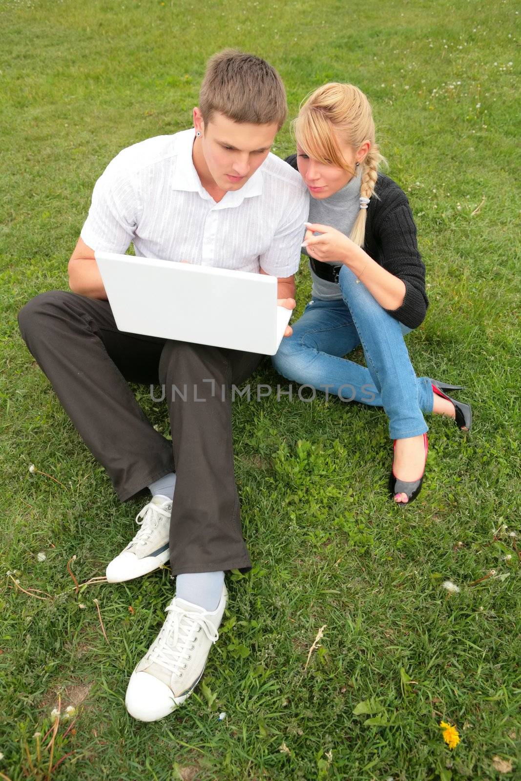 students with white laptop travel in web