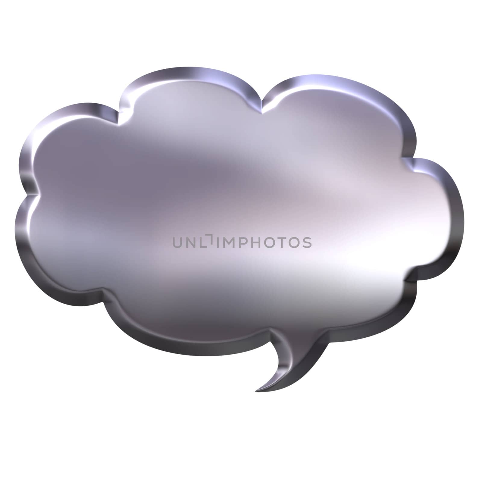 3D Silver Speech Bubble by Georgios