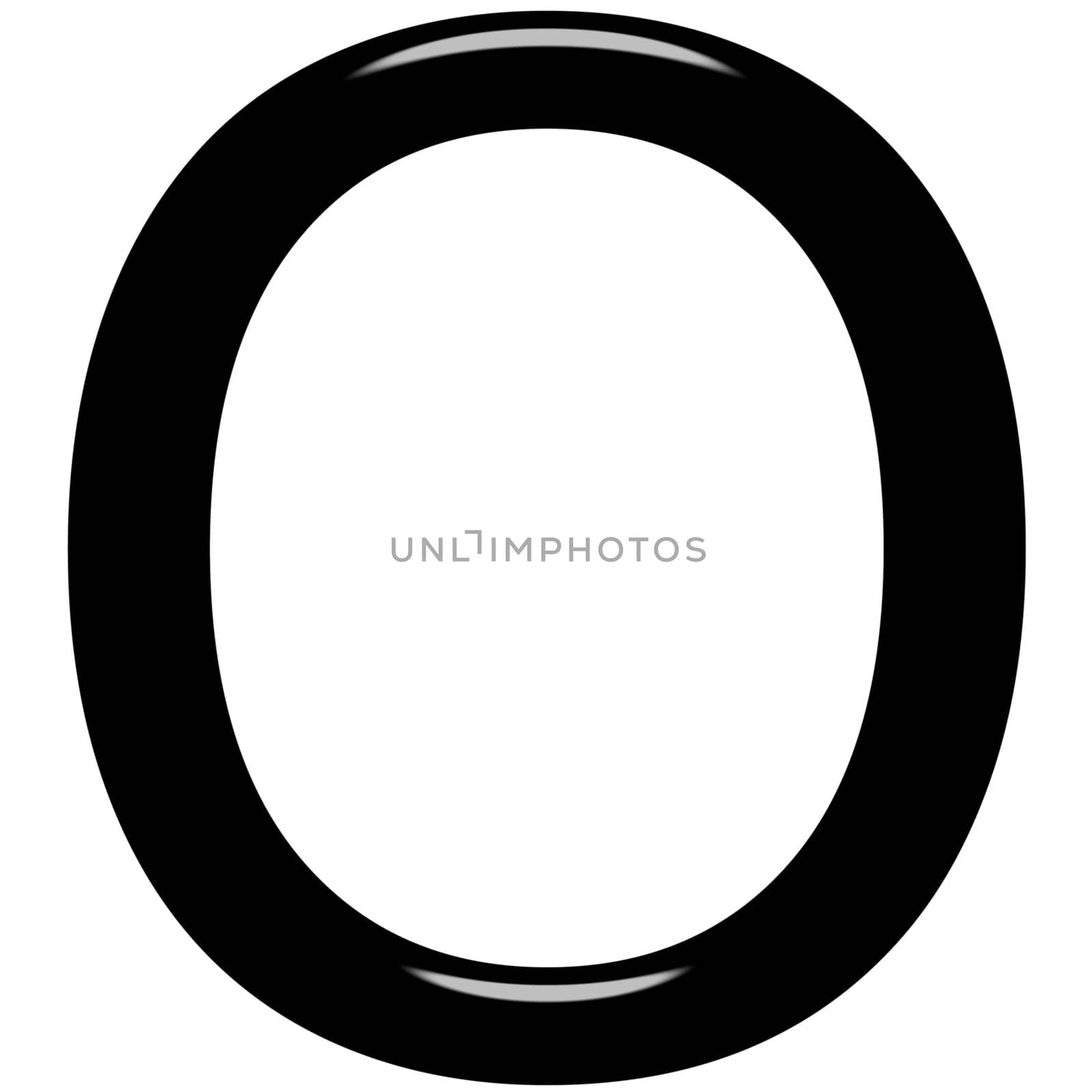 3d letter O isolated in white