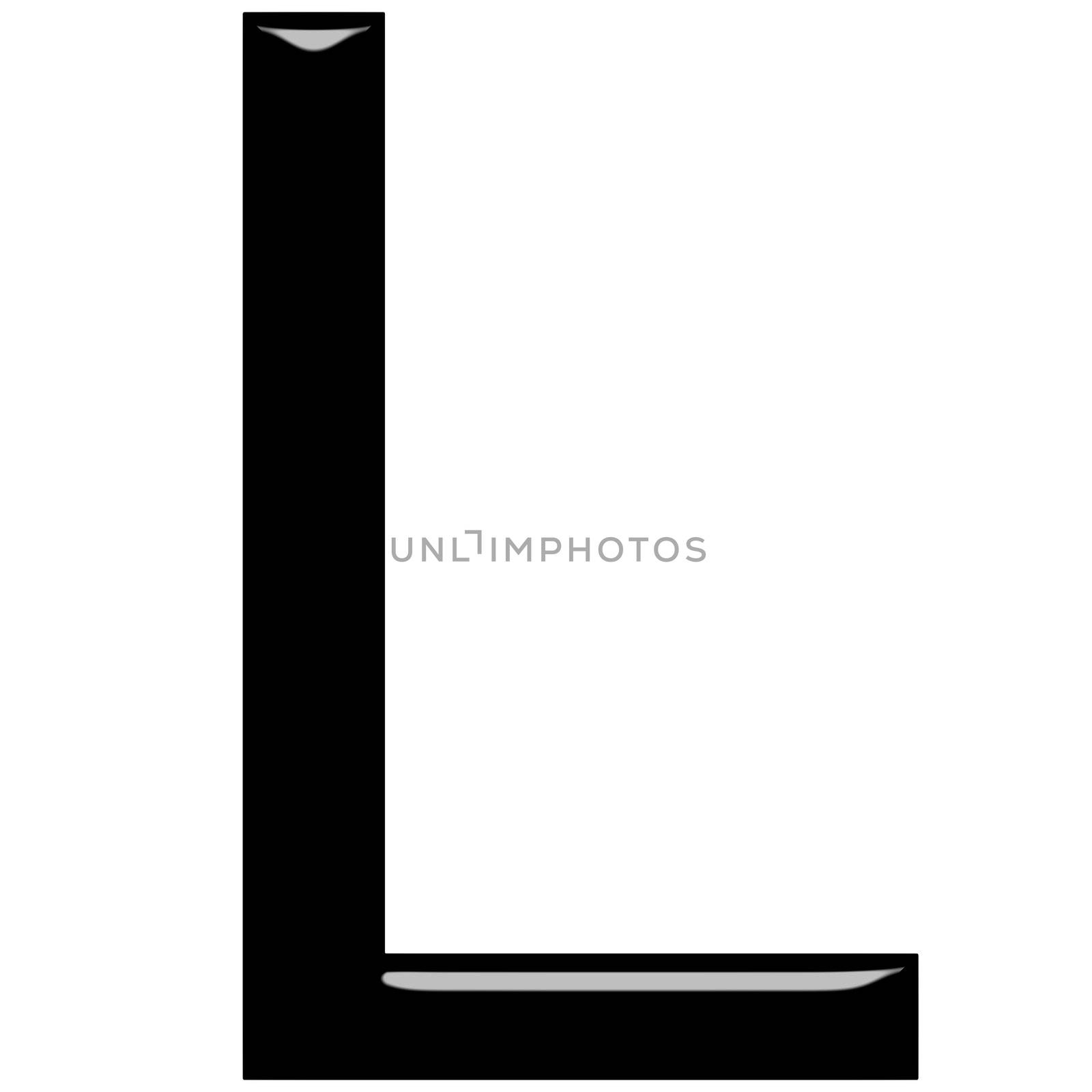 3d letter L isolated in white