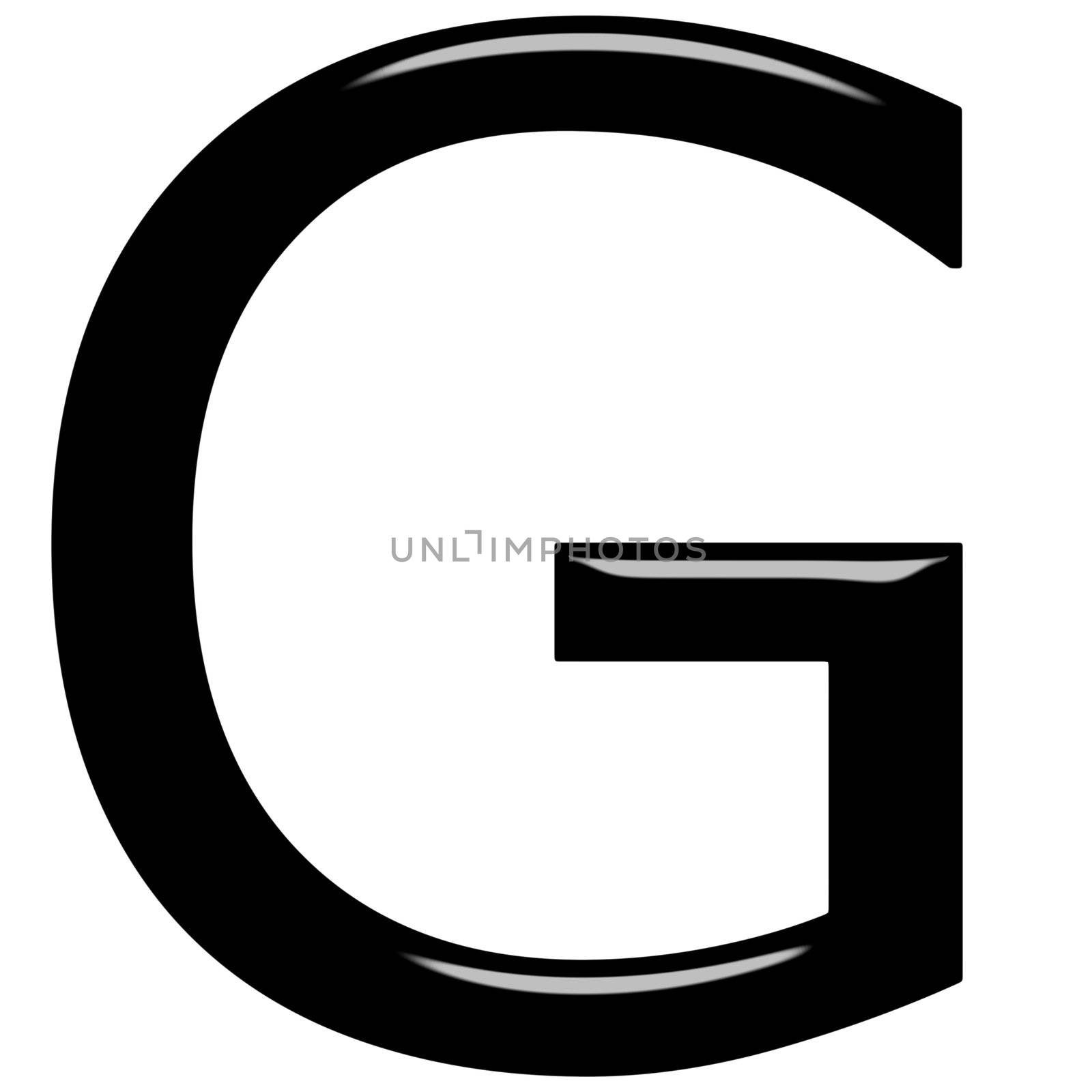3d letter G isolated in white