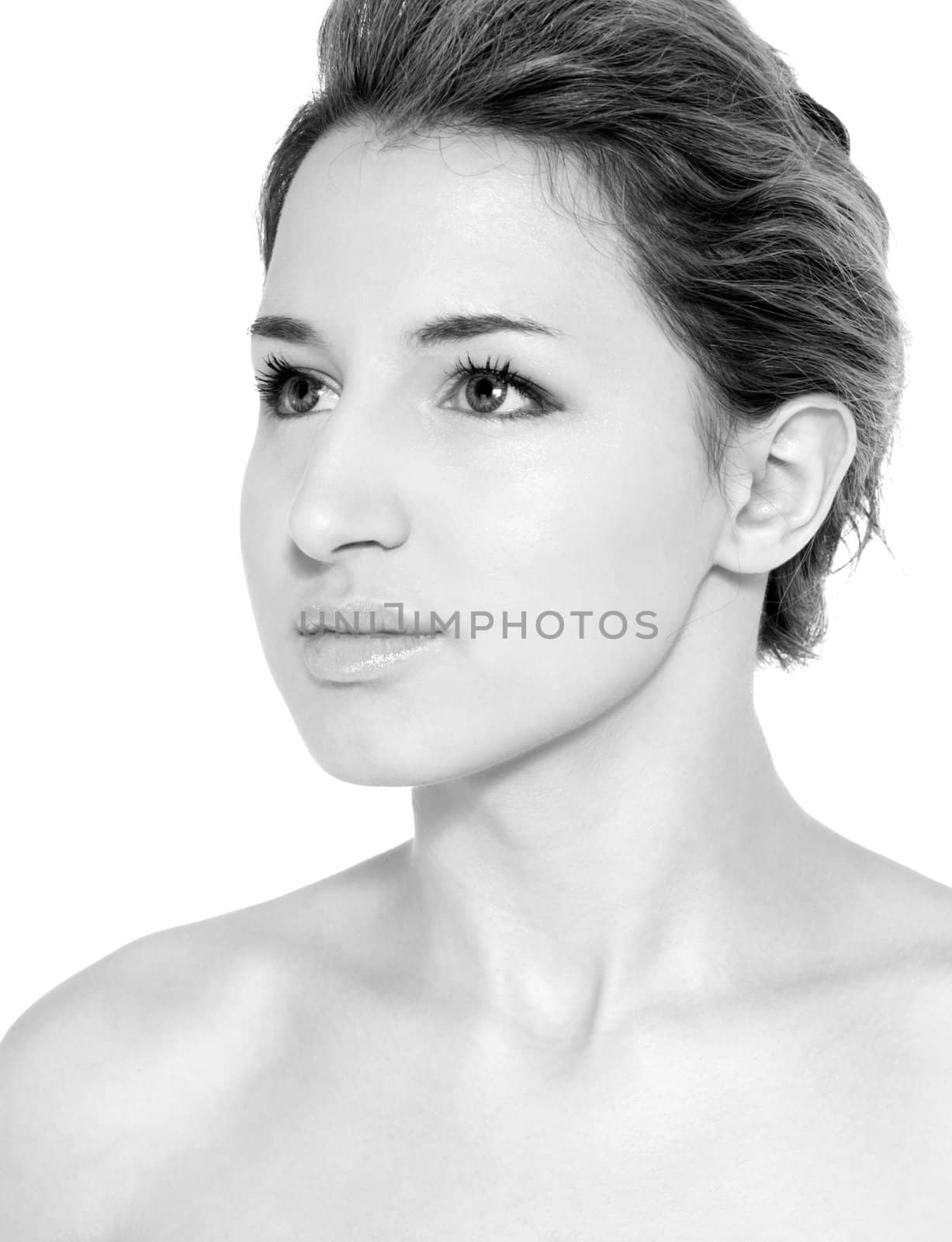 Young beautiful woman glamour beauty shot isolated on white background