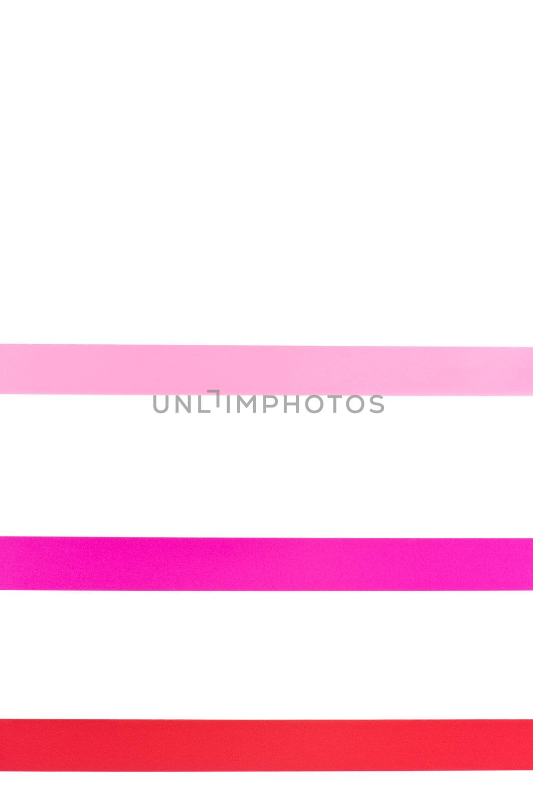 Holiday ribbons for valentine isolated over white with clipping path