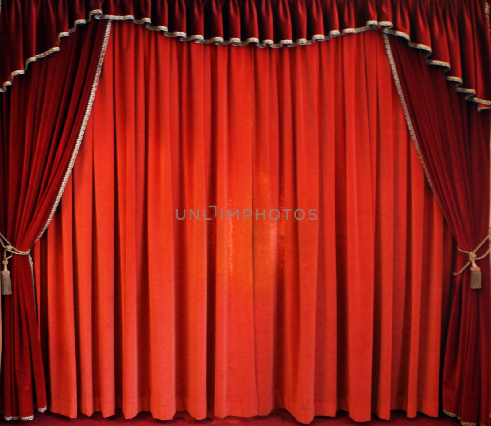 The traditional red theatre curtain