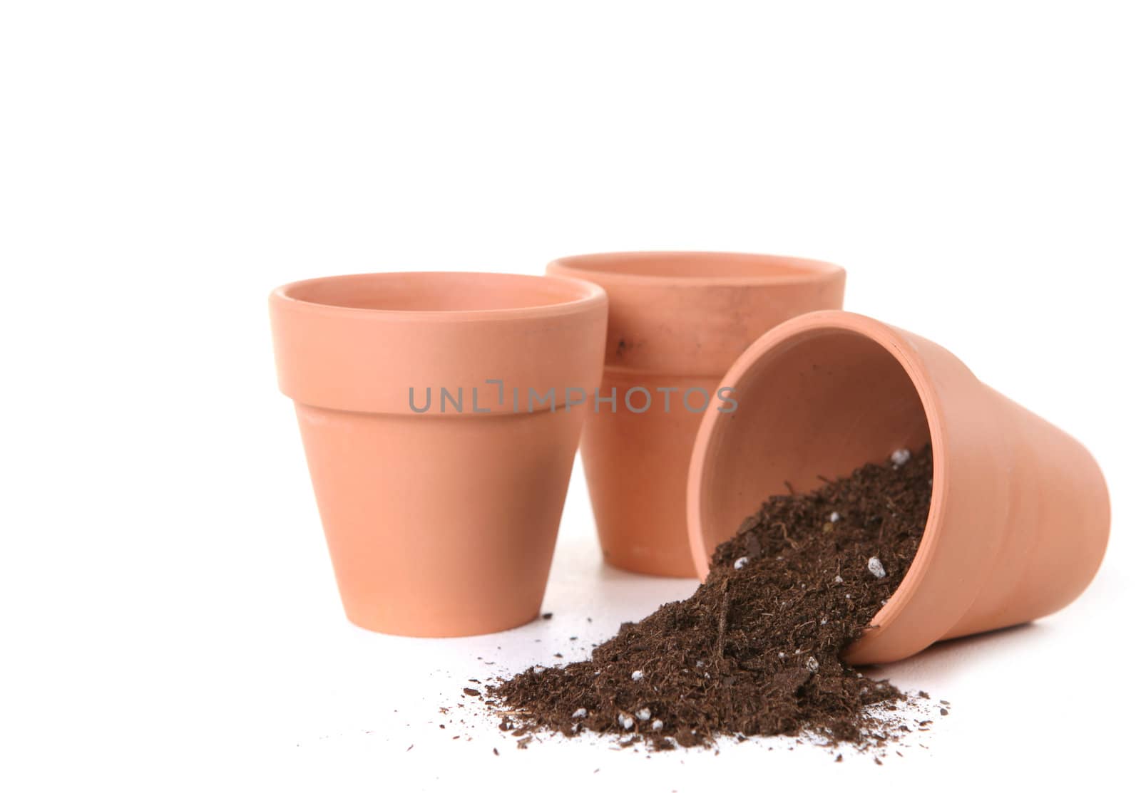 Clay Pots Waiting To Be Planted With Seeds by tobkatrina