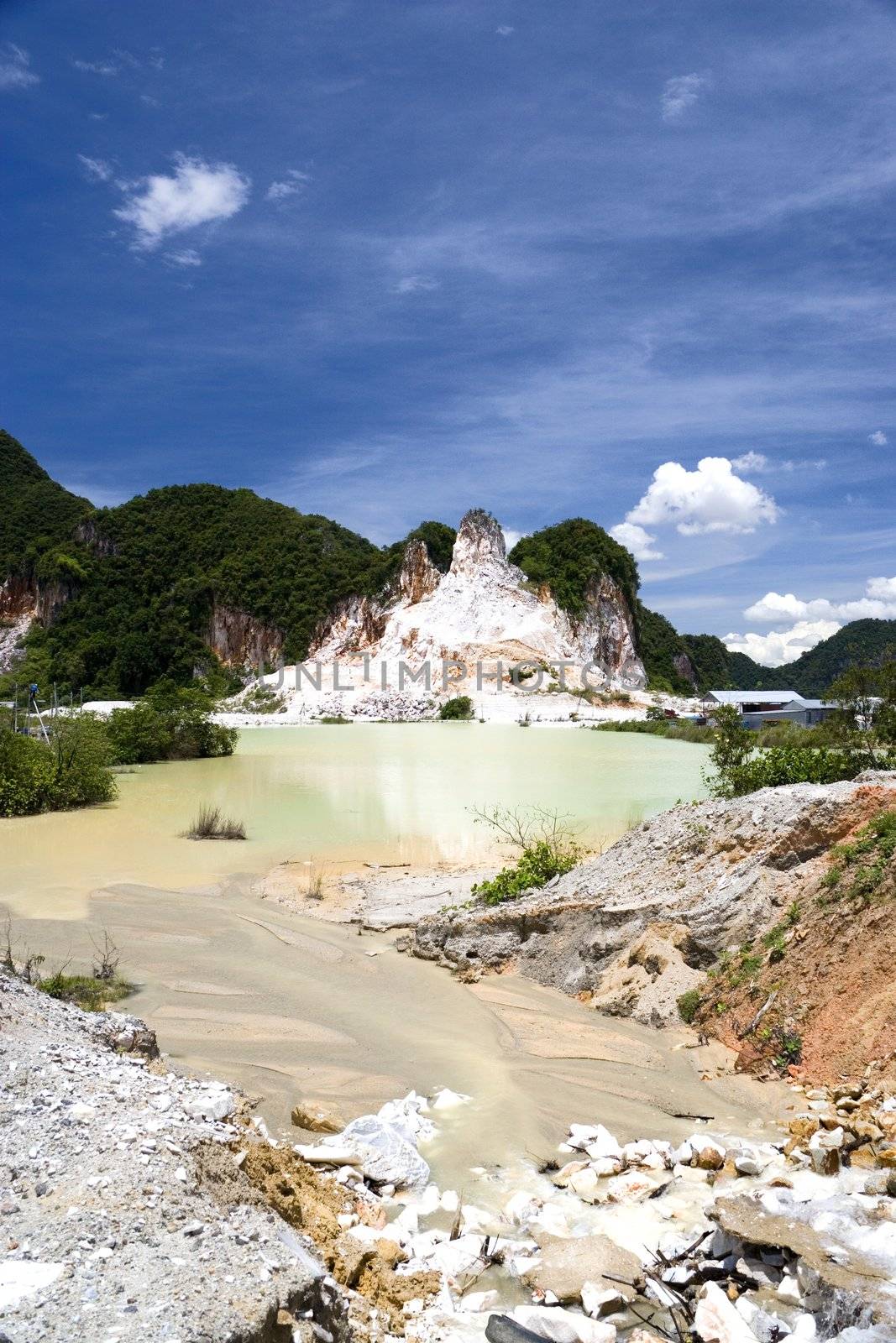 Image of a granite rock quarry in Malaysia.