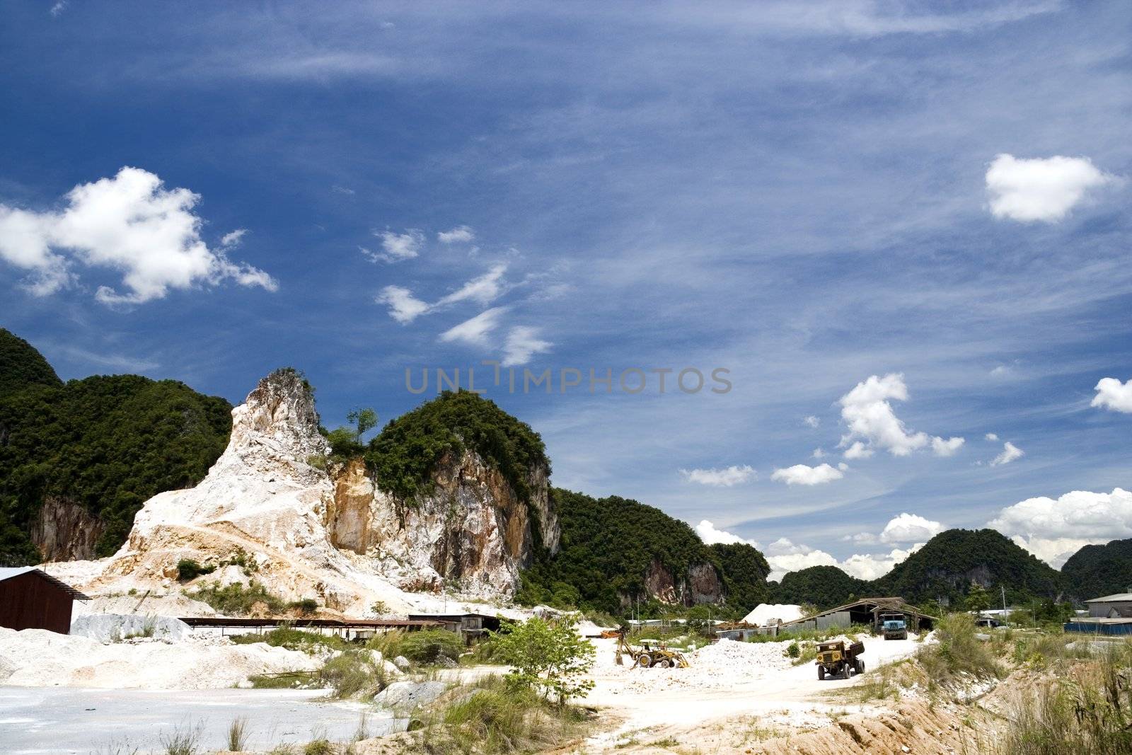 Image of a granite rock quarry in Malaysia.