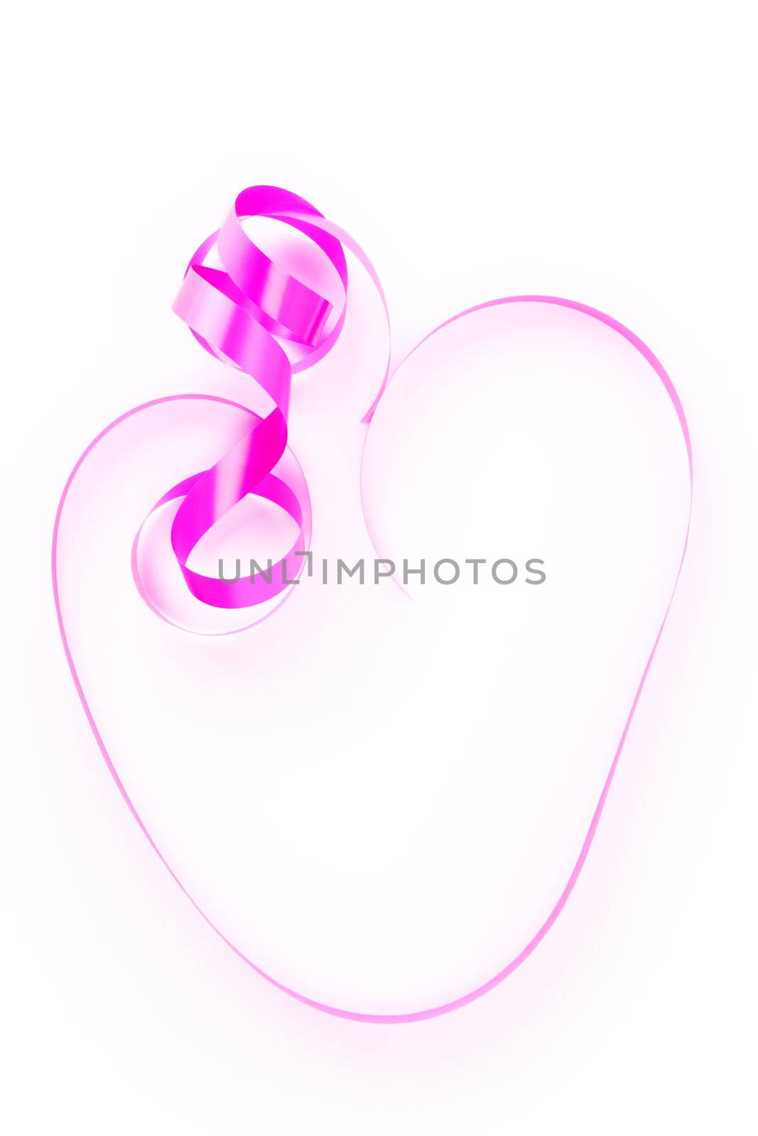 Valentine heart from ribbon isolated over white. Selection channel by rozhenyuk