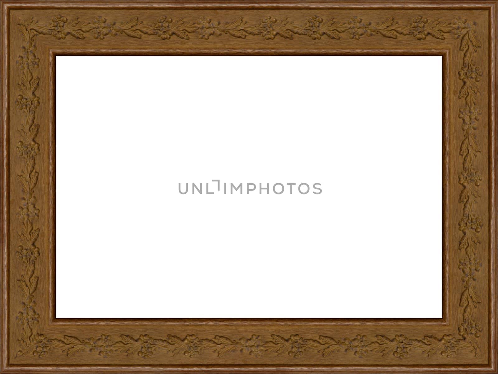 a picture gold frame on a white