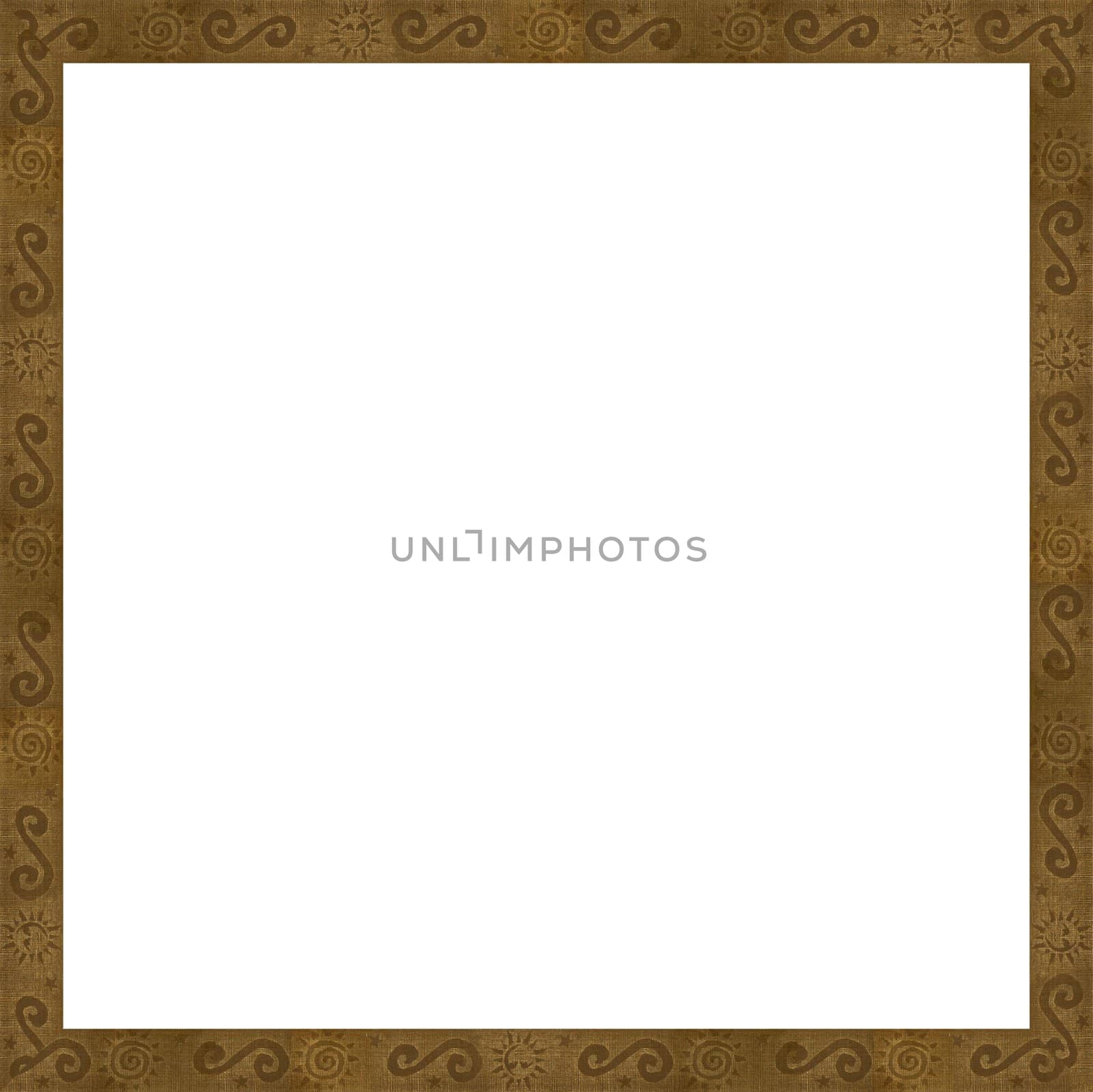 a picture gold frame on a white
