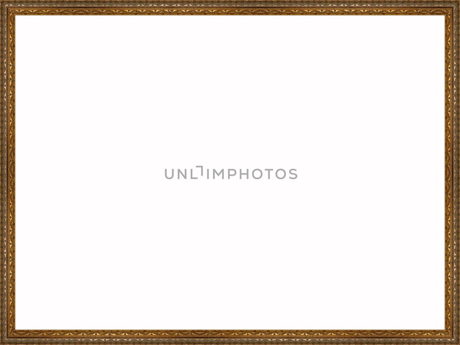 a picture gold frame on a white