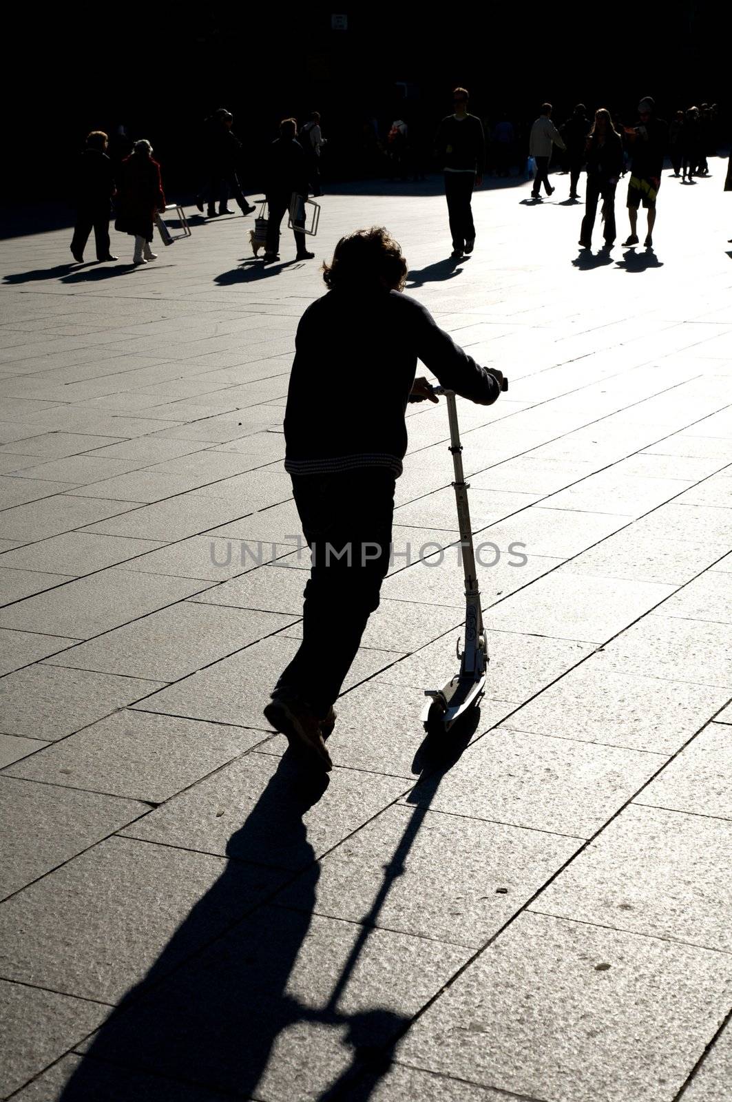 detail of people against light at barcelona