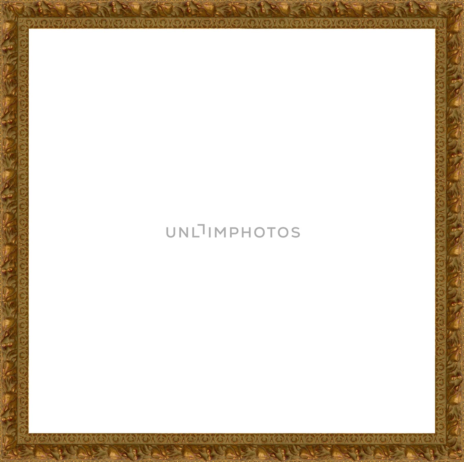 a picture gold frame on a white