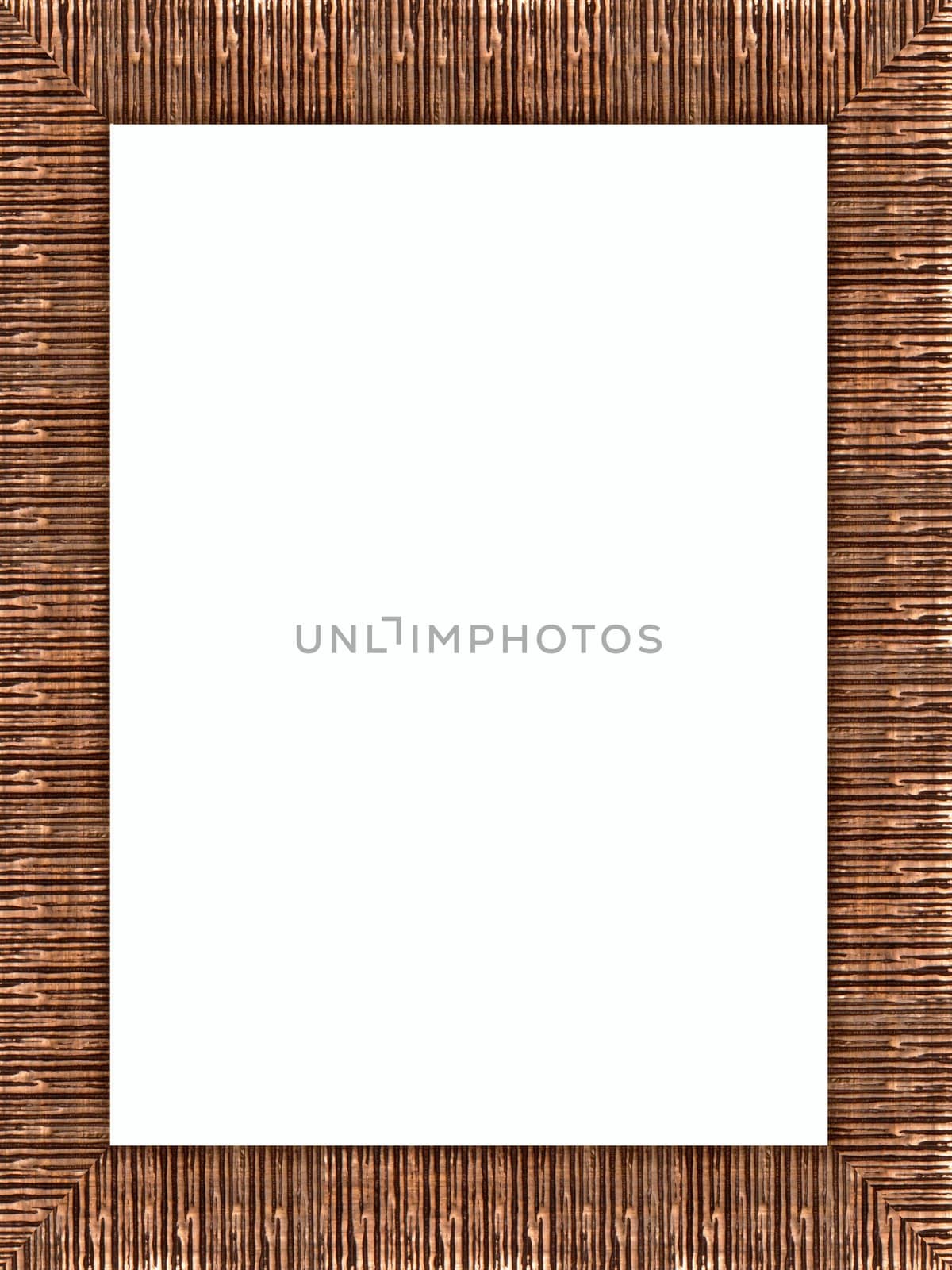 a picture  frame on a white