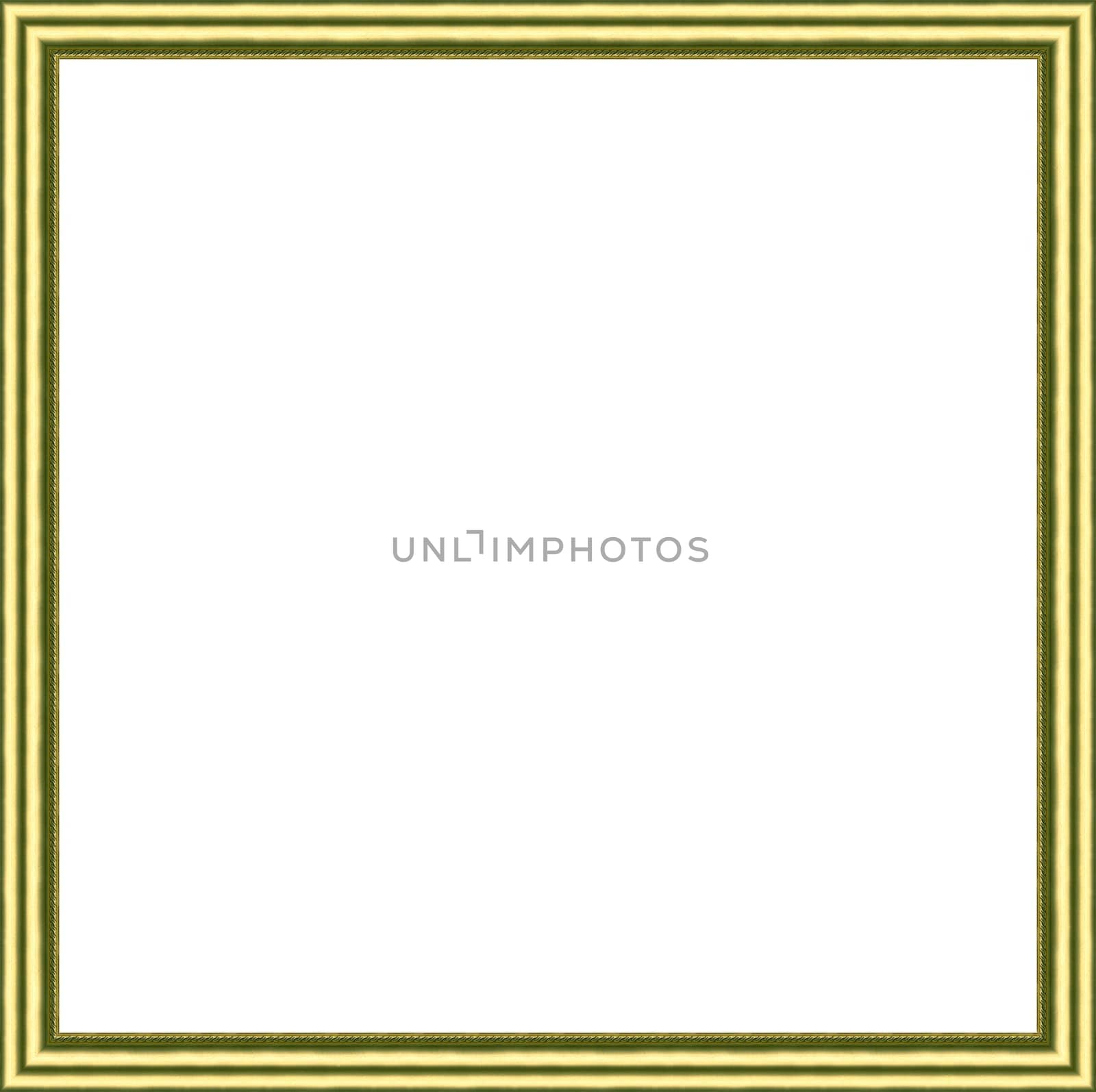 a picture gold frame on a white