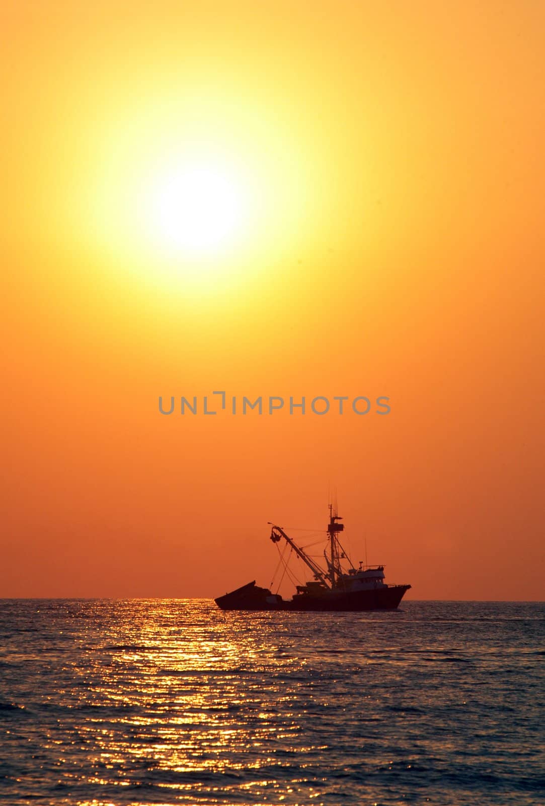 Boat on sea during sunset, Puerto Escondido, Mexico