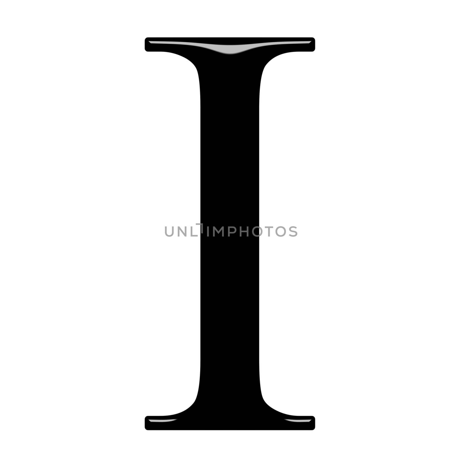 3d Greek letter Iota isolated in white