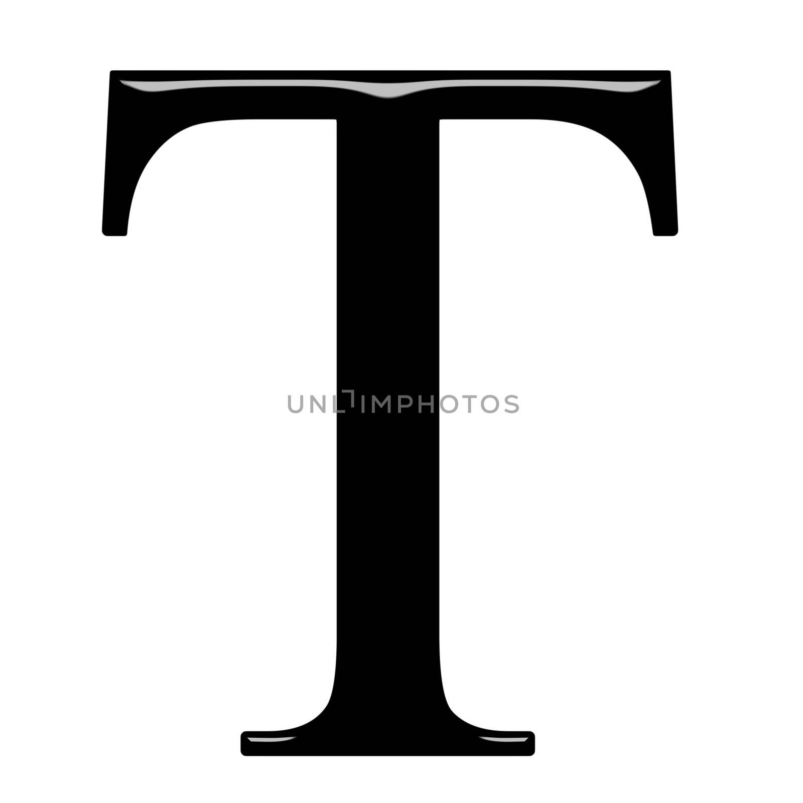 3d Greek letter Tau isolated in white