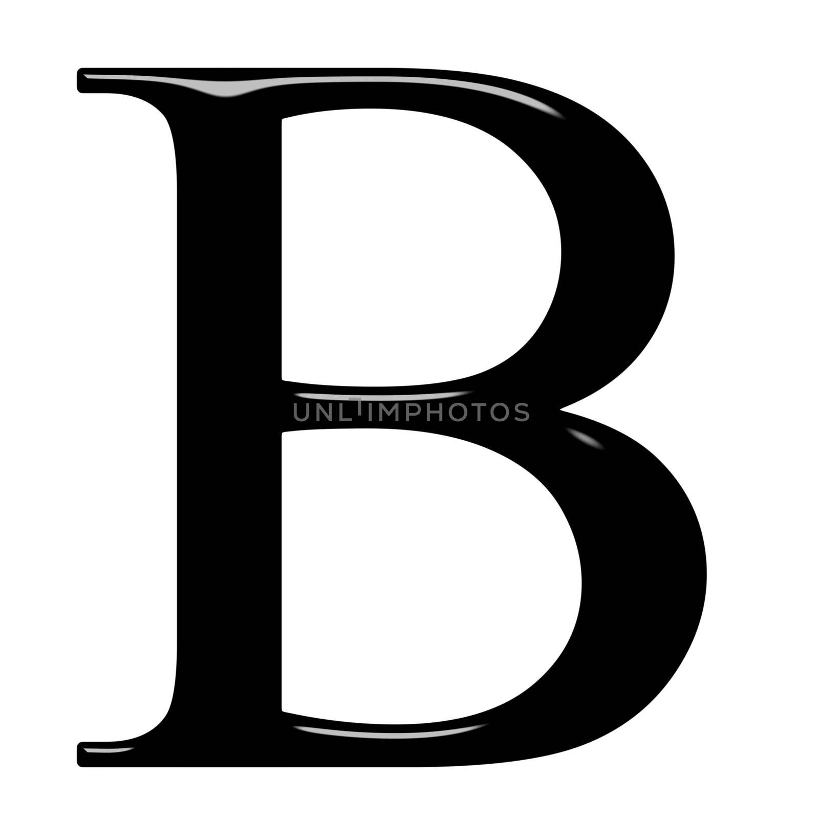 3d Greek letter Beta isolated in white