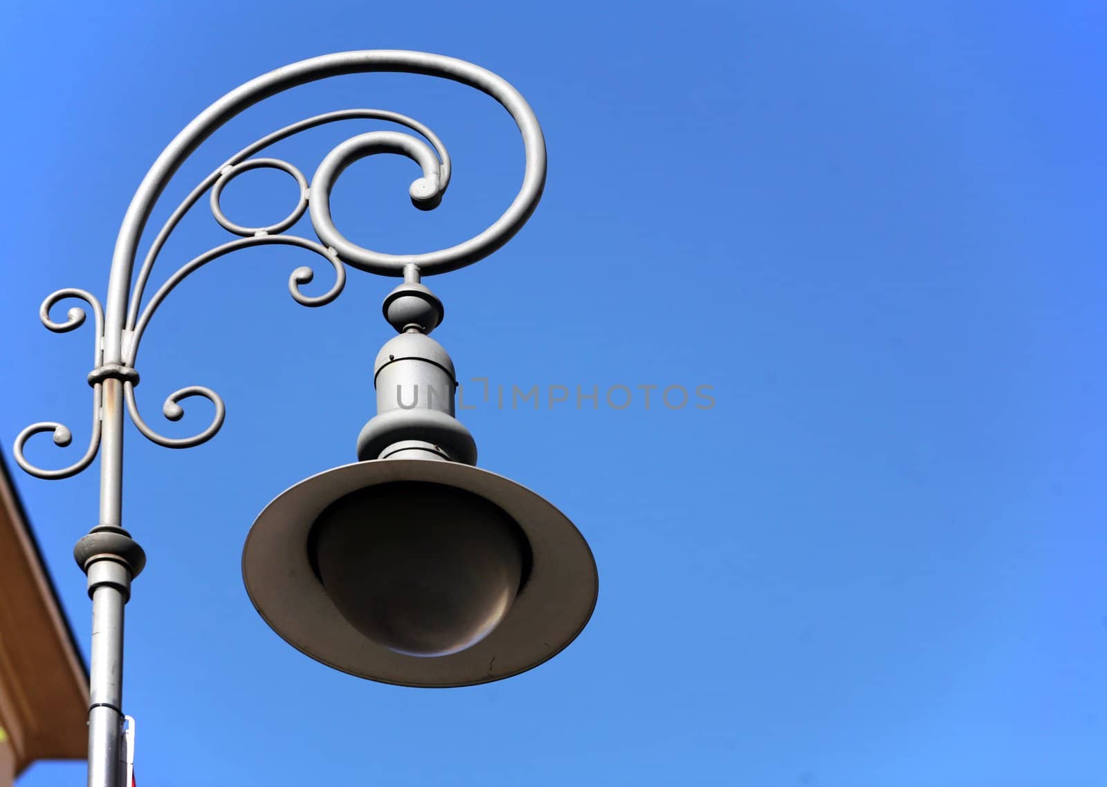 Detial of the old antique street lamp