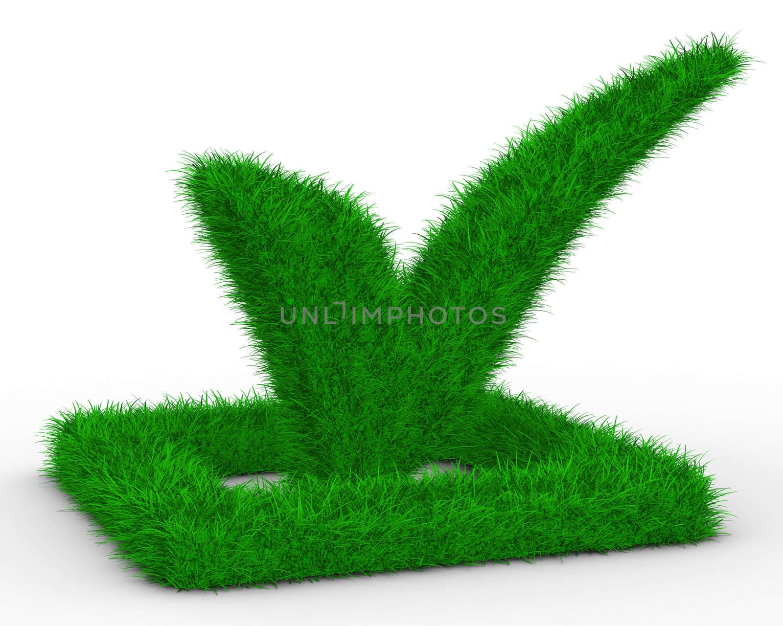 big positive symbol on white background. Isolated 3D image