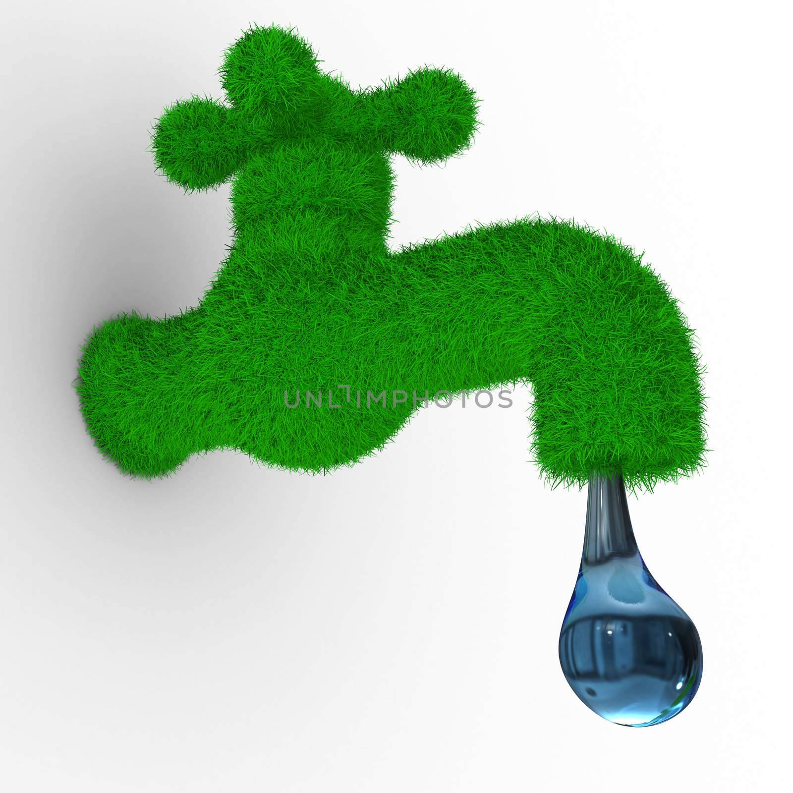 tap on white background. Isolated 3D image