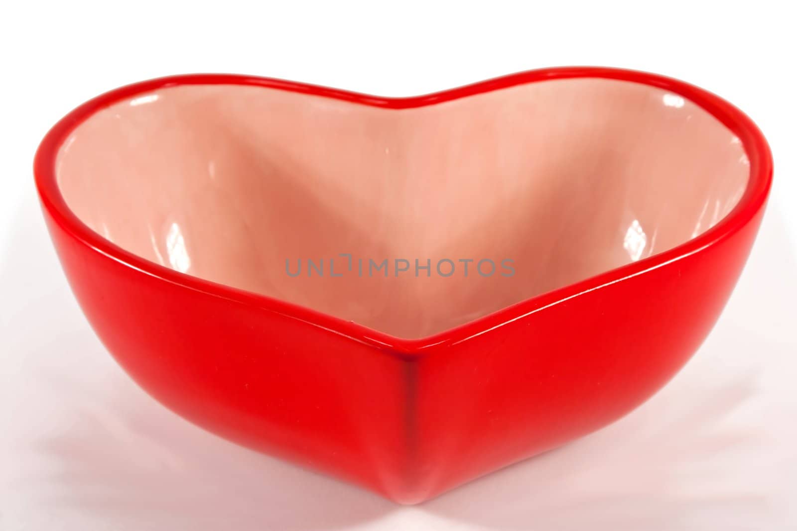 Valentine's Day bowl red and pink on white background