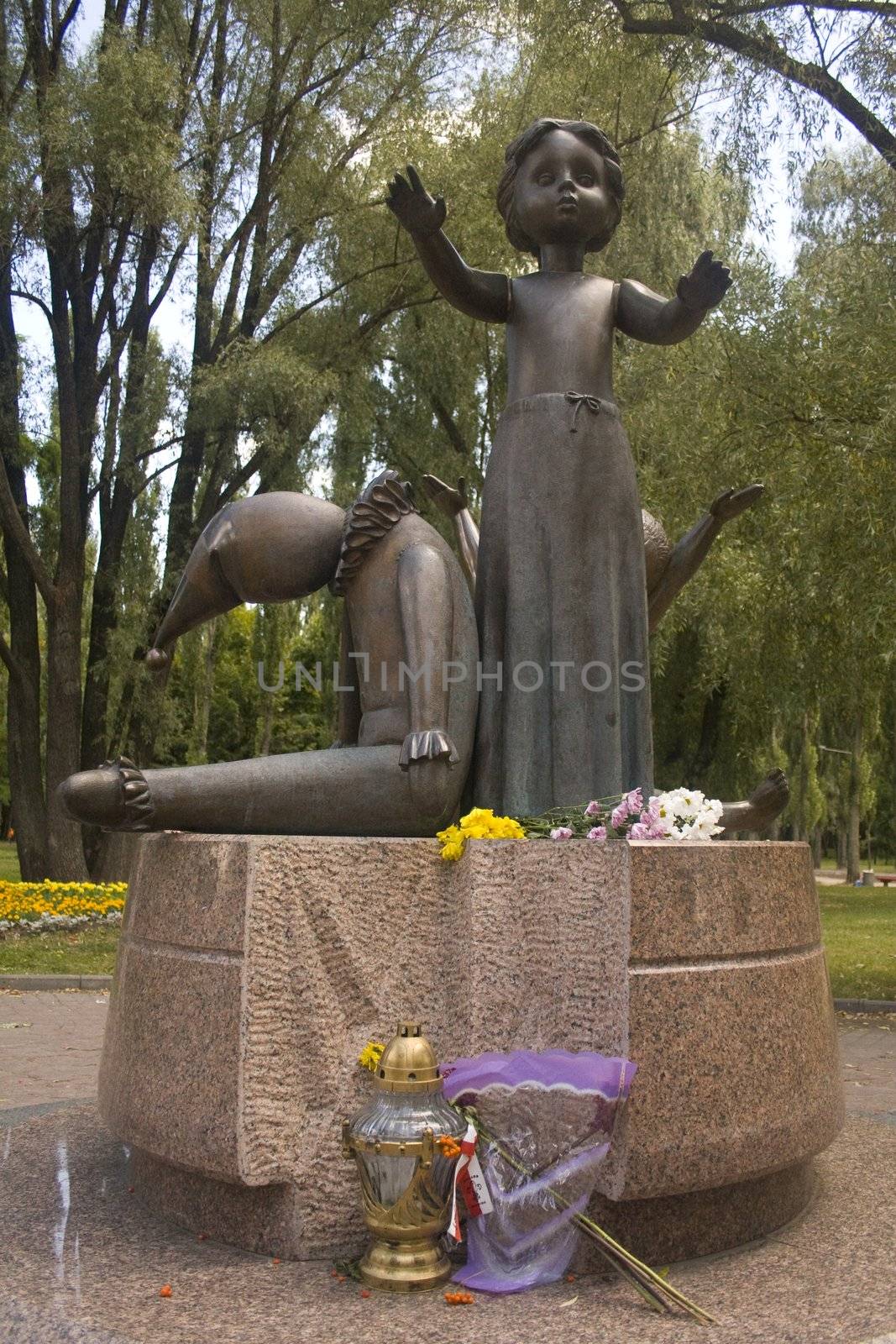 Memorial to children killed during the WW2 massacre of 100,000 Jews in Kiev