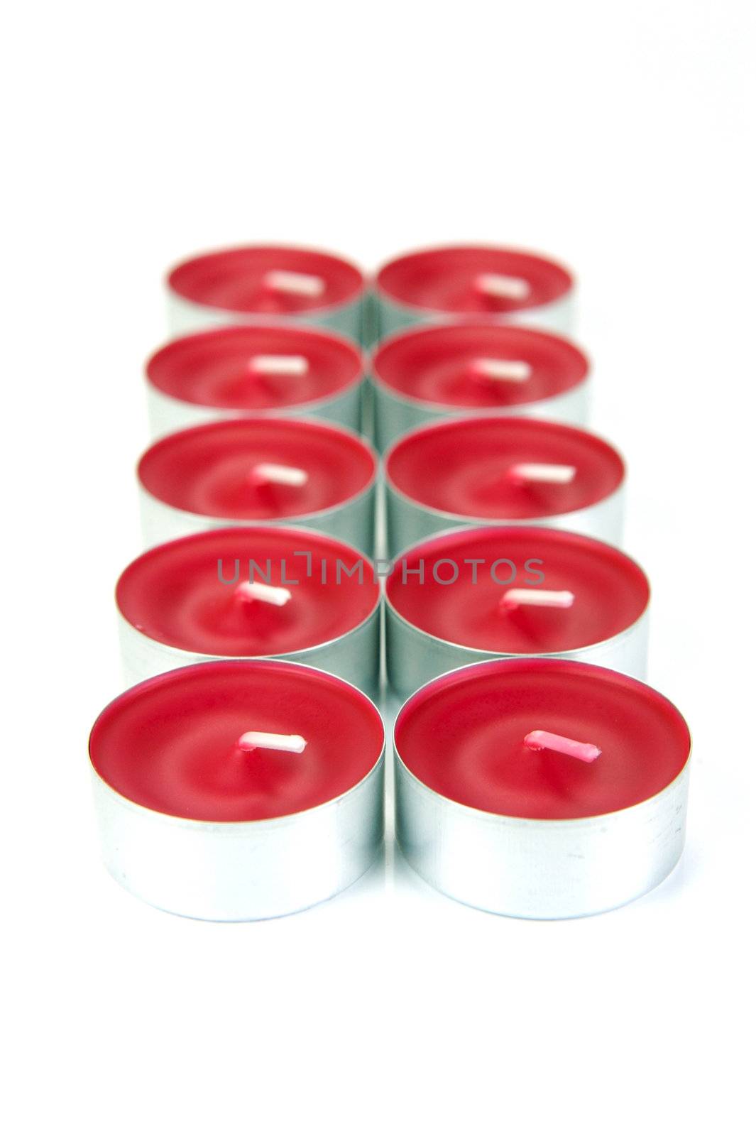 Scented candals isolated against a white background