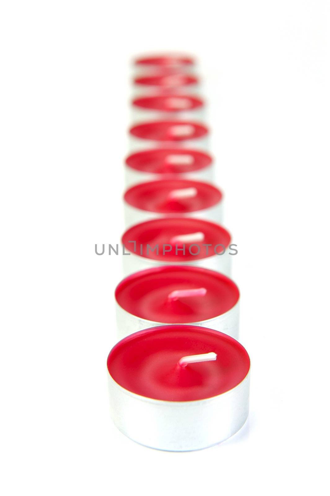 Scented candals isolated against a white background