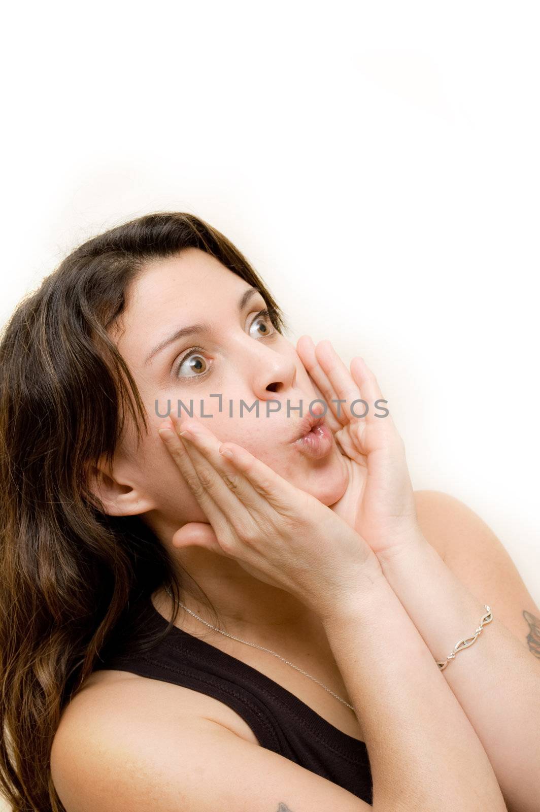 A picture of a surprised woman 